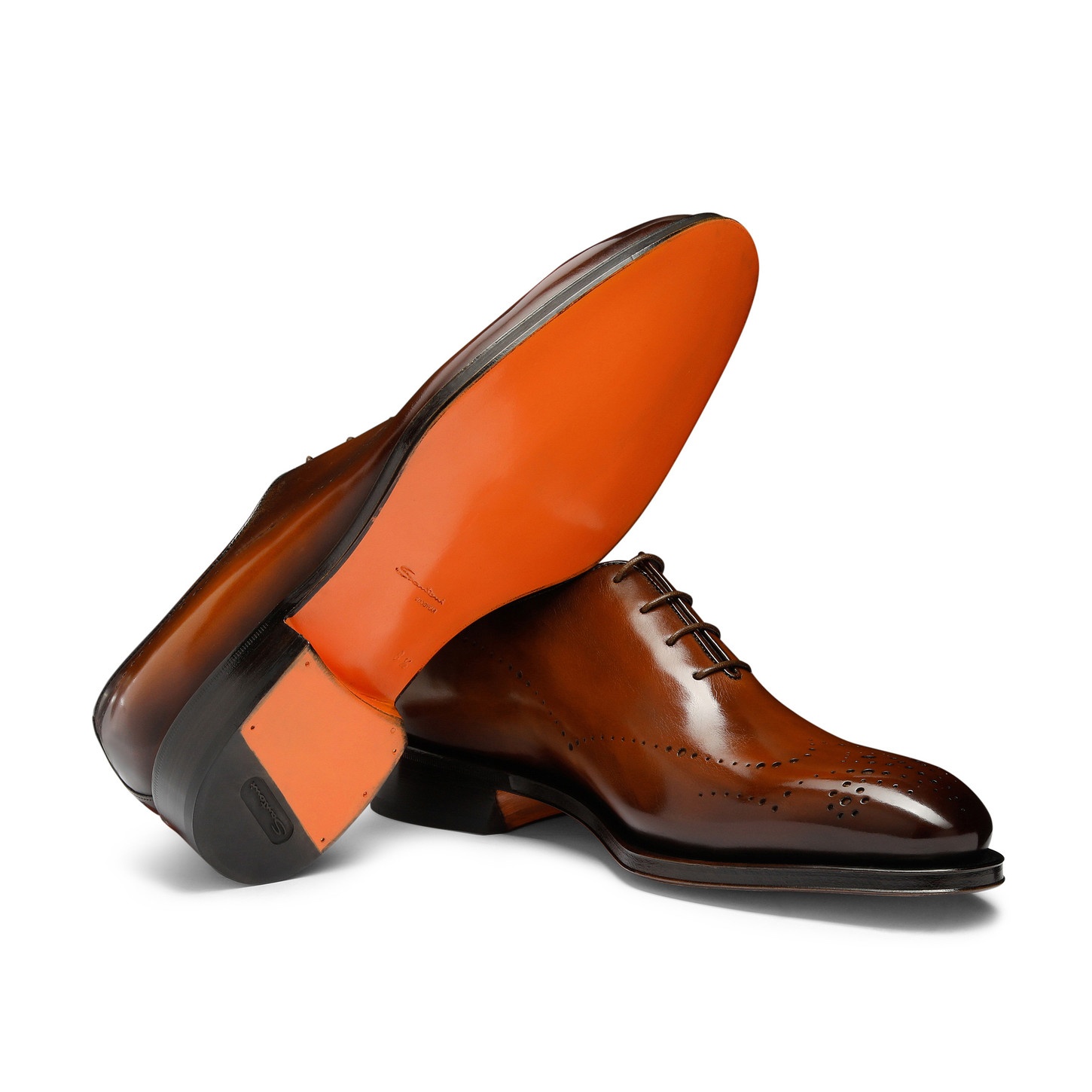 Men's brown leather Oxford brogue shoe - 3