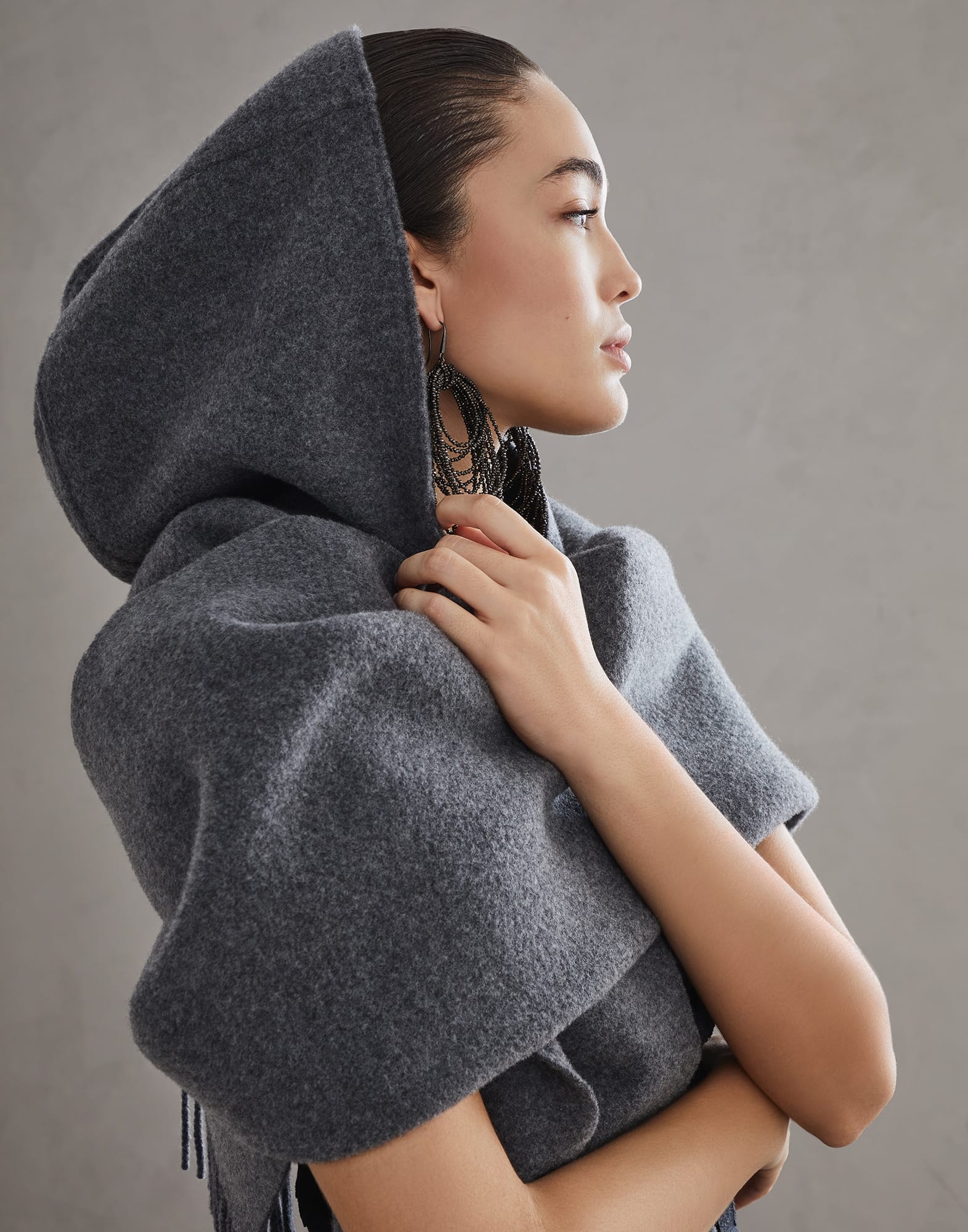 スカーフ Brunello Cucinelli Hooded Wool And Cashmere Scarf Brunello Cucinelli Hooded wool and cashmere knit scarf
