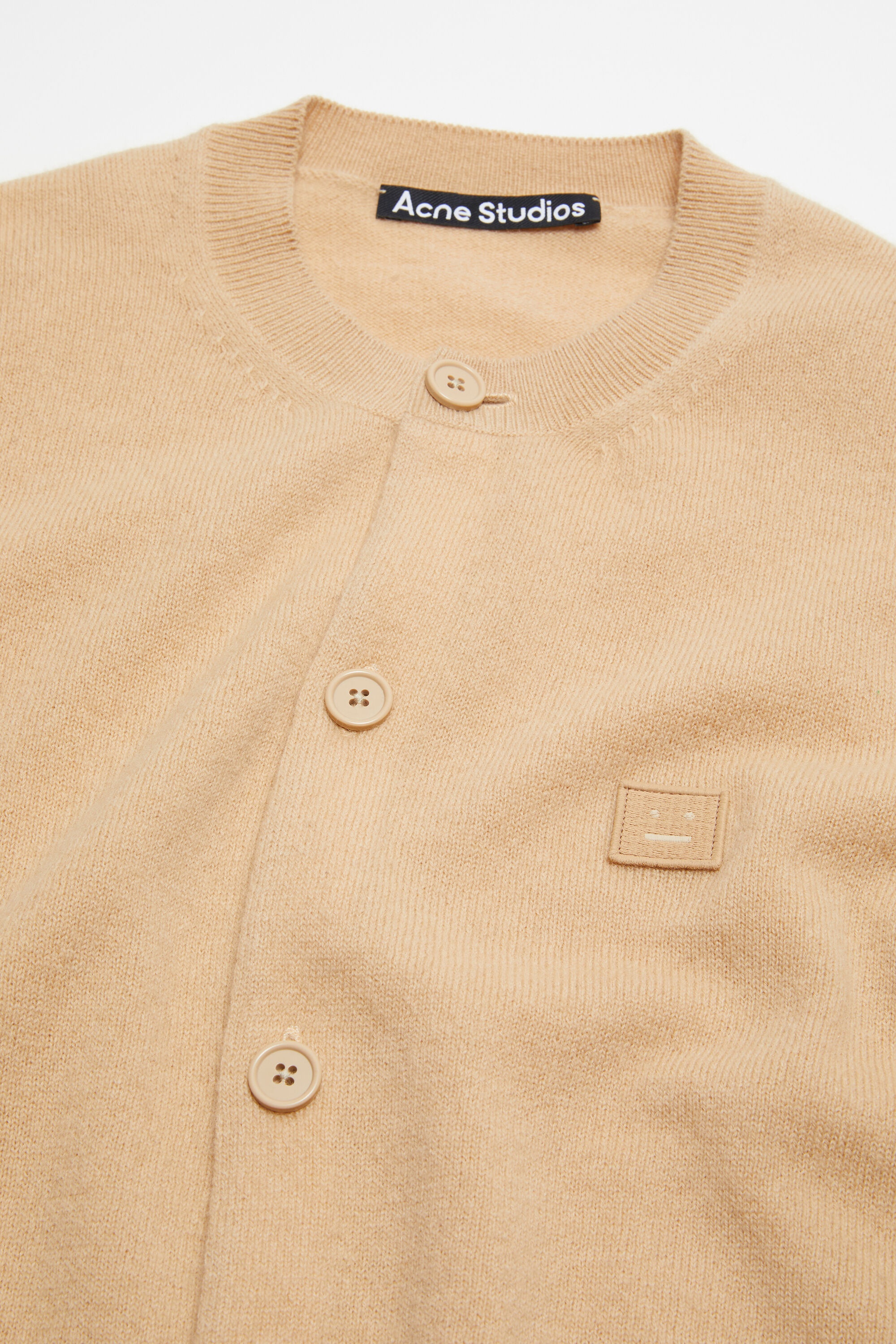 Crew neck cardigan - Biscuit beige - 4