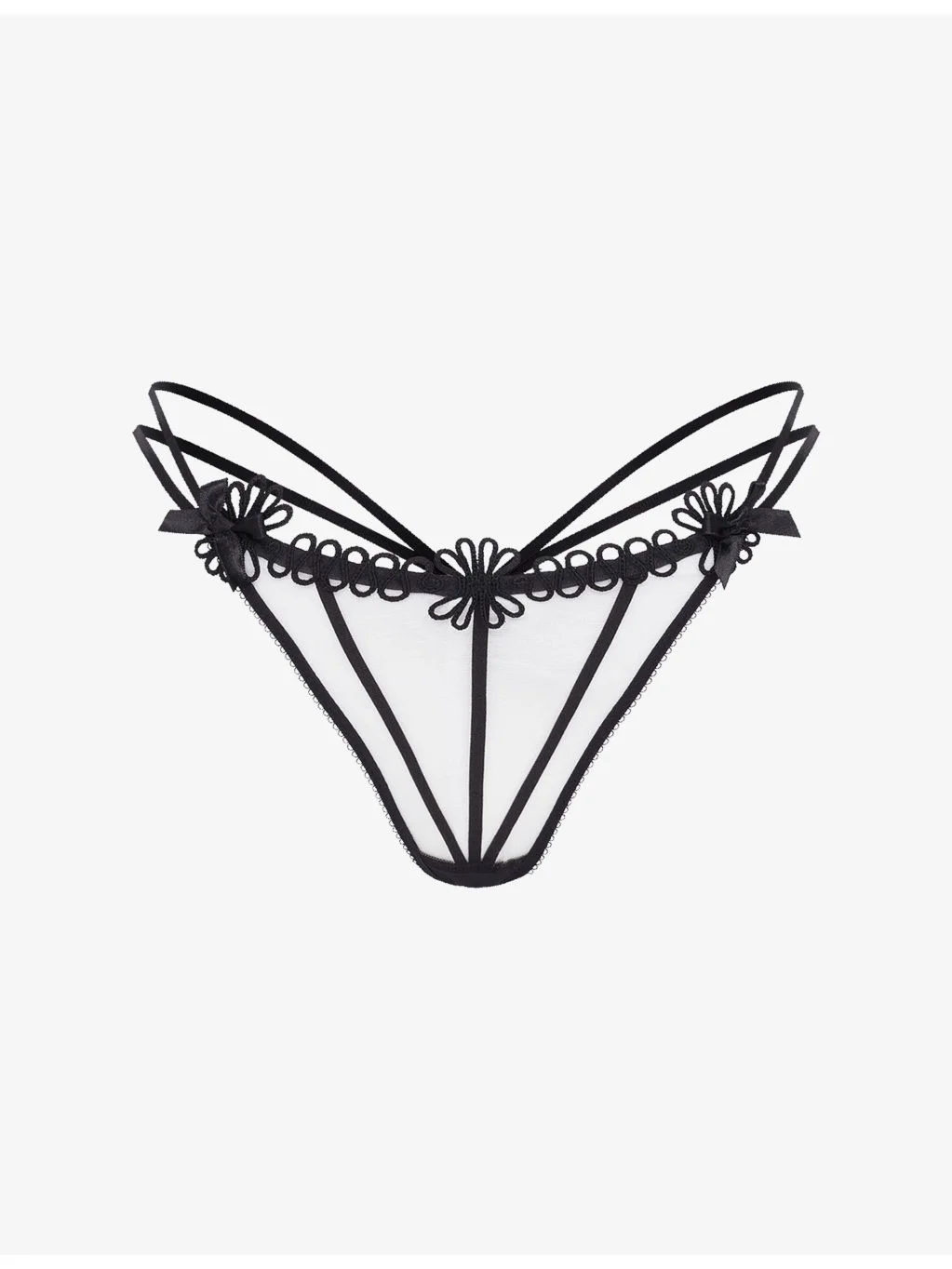 Coletta Embroidered Tulle Thong - 1