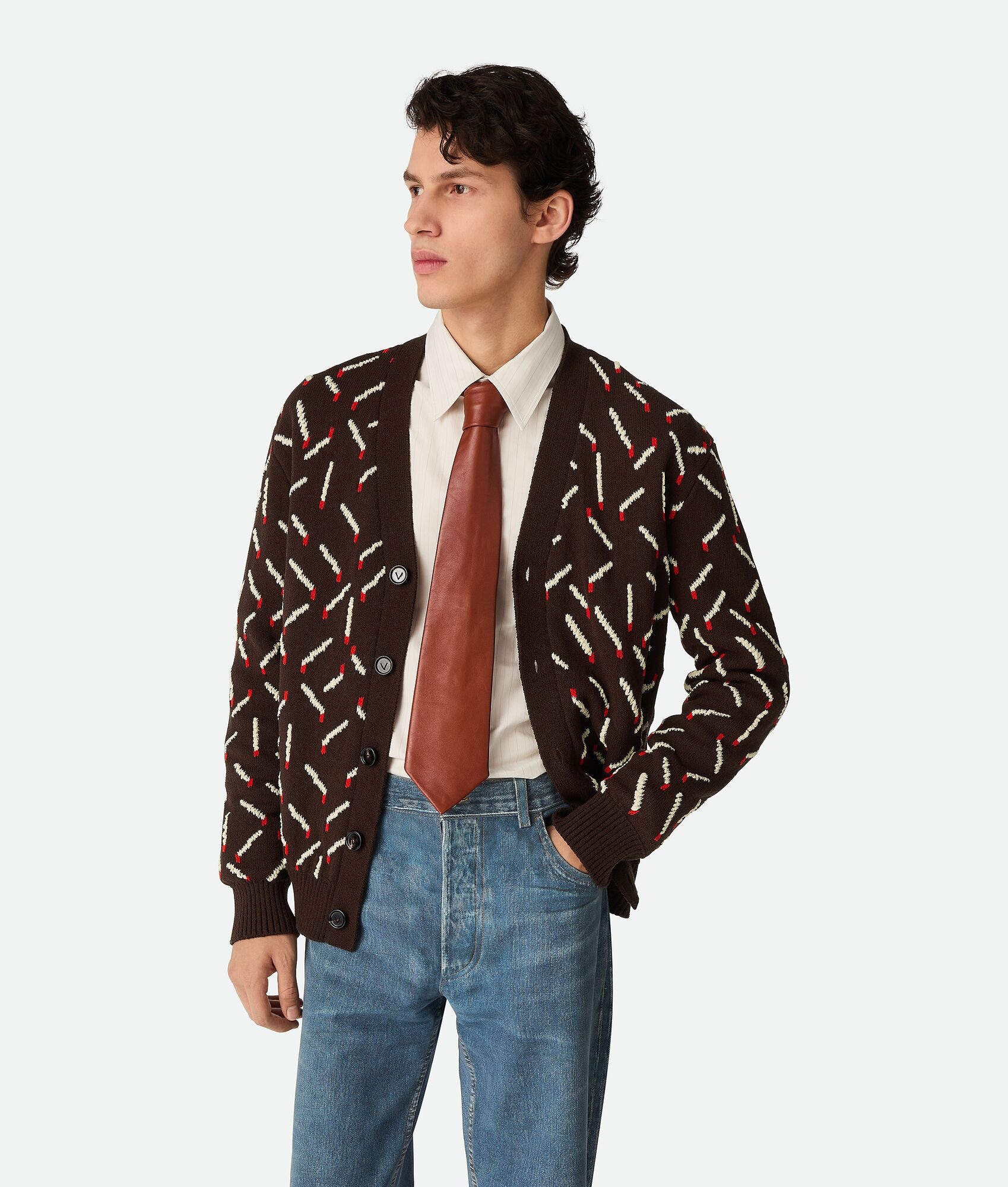 Cotton Jacquard Matches Cardigan - 4