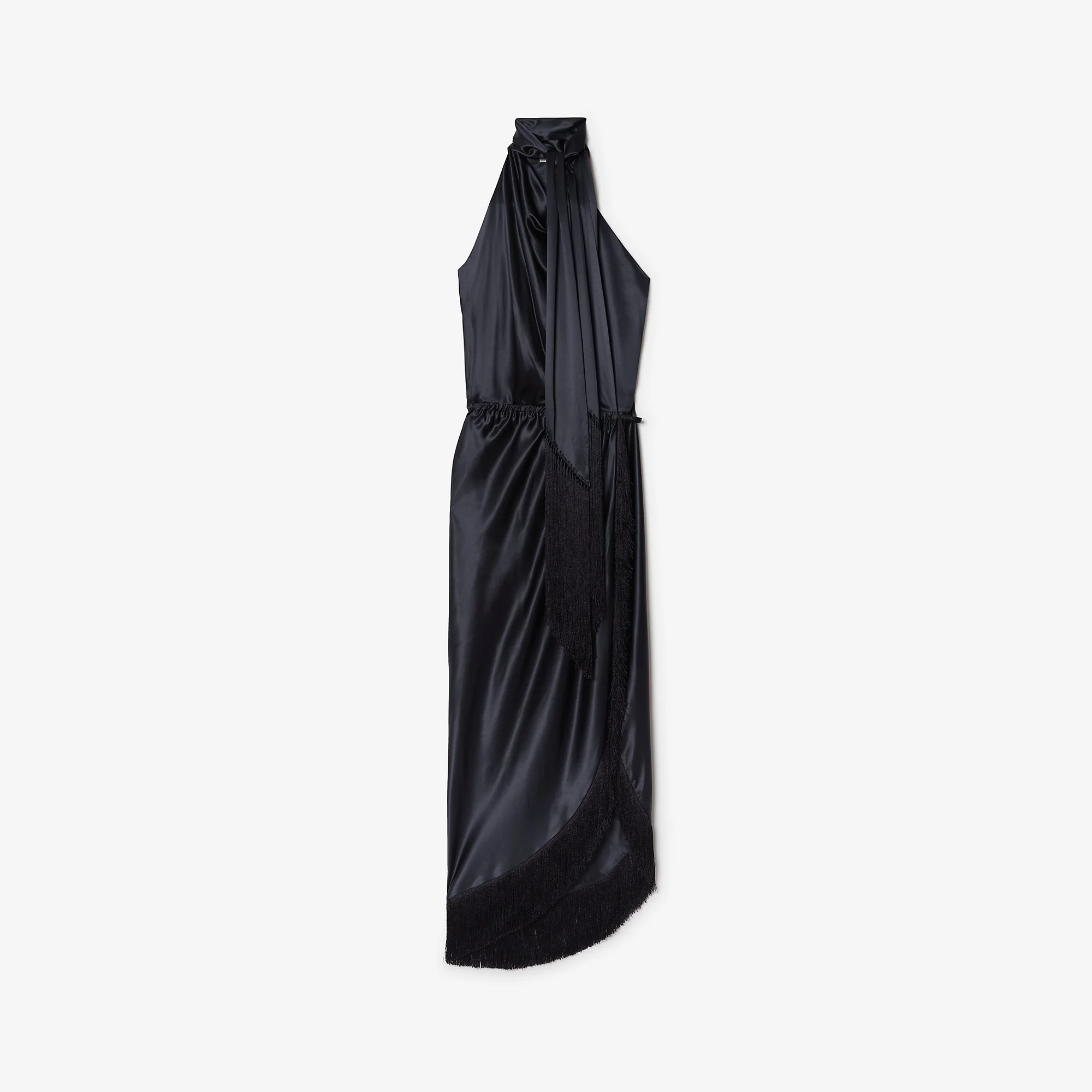 Fringed Silk Scarf Dress - 1
