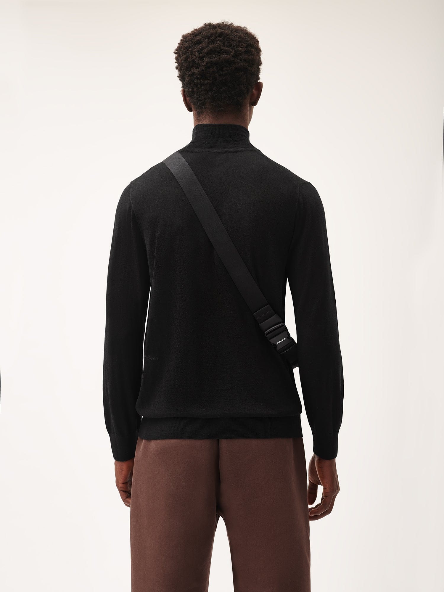 Men's Regenerative Merino Wool Turtleneck Sweater - Black - 3
