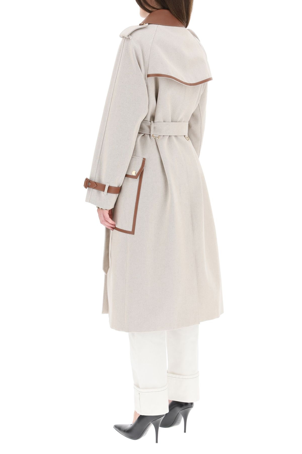 DOCKRAY TRENCH COAT WITH LEATHER FINISHES - 4