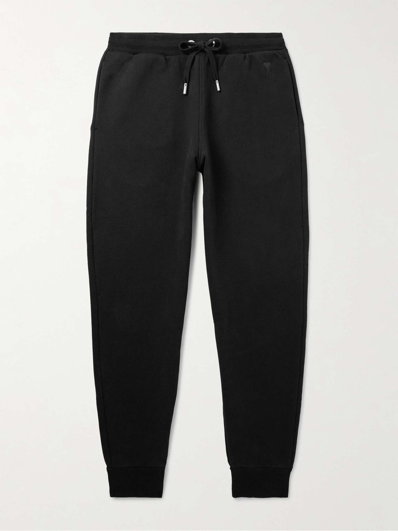 Tapered Logo-Embroidered Organic Cotton-Jersey Sweatpants - 1