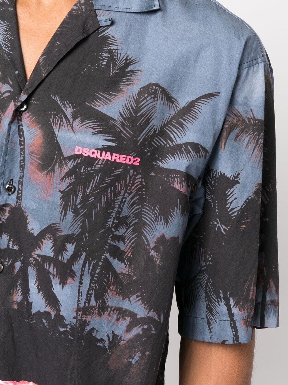 palm tree-print short-sleeved shirt - 5