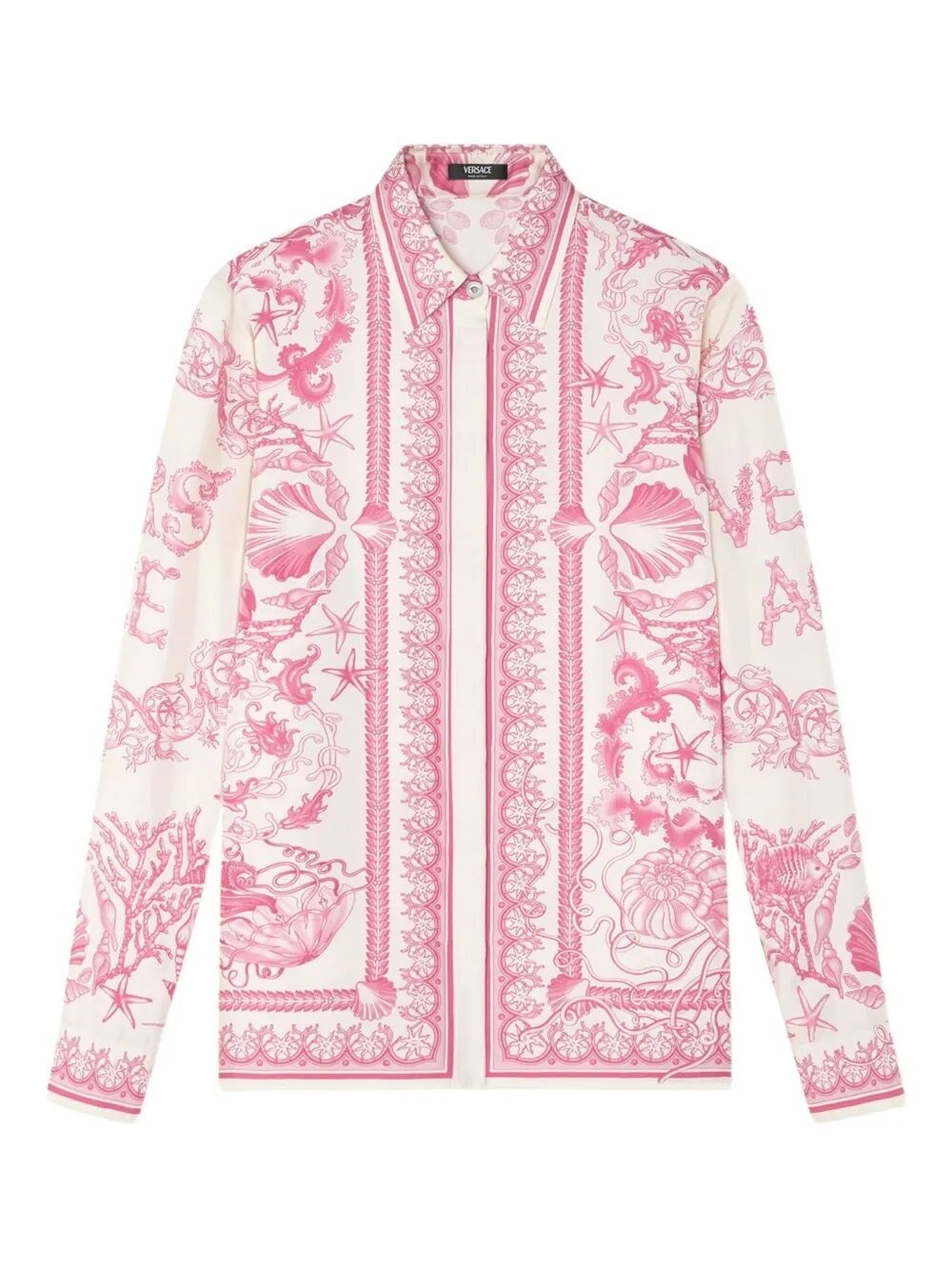 Formal Shirt `Underwater Barocco Bicolour Foulard` On Silk Twill - 1