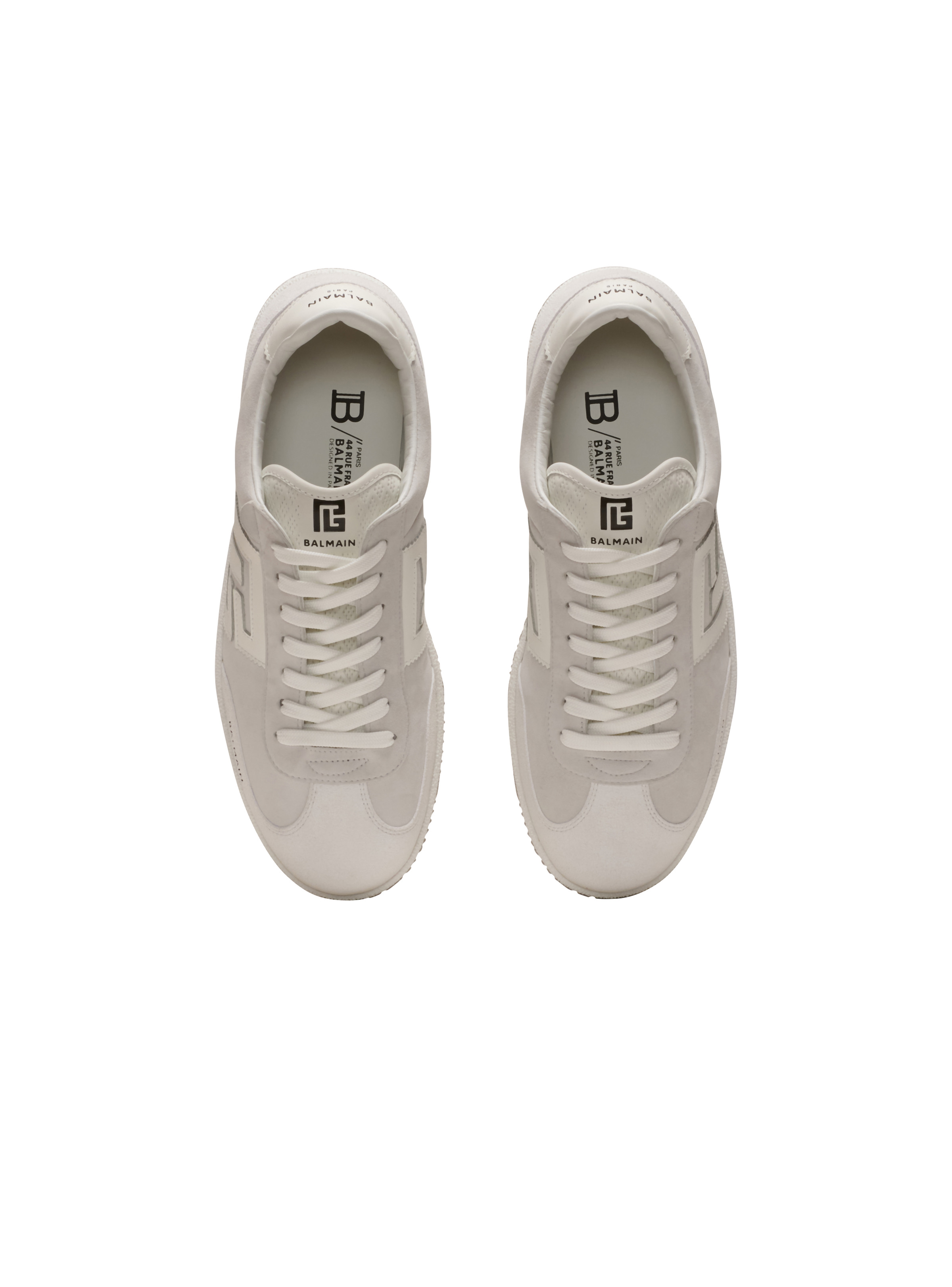 Balmain Swan trainers in calfskin and suede - 3