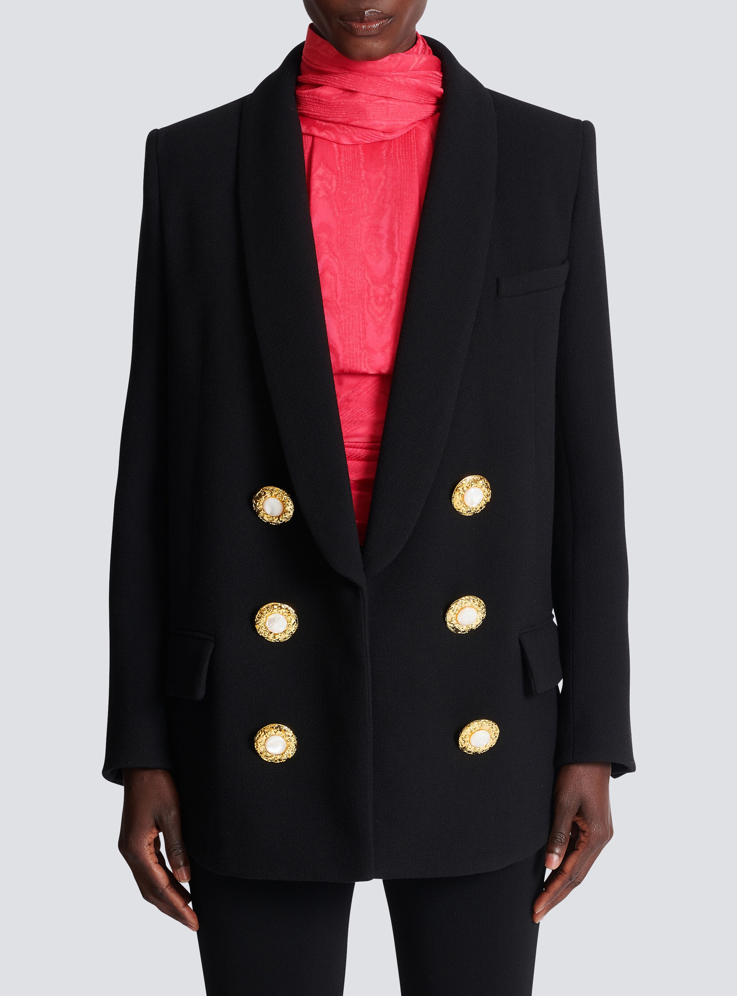 Crepe jacket with a shawl collar - 5