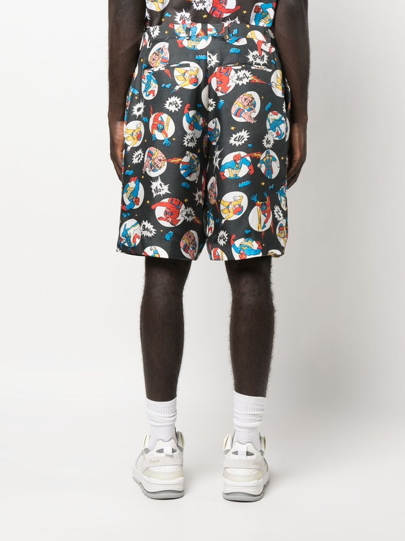 comic-print silk shorts 3