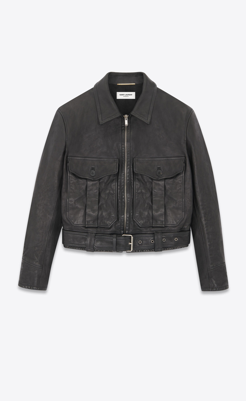 aviator jacket in vintage vegetable-tanned leather - 1