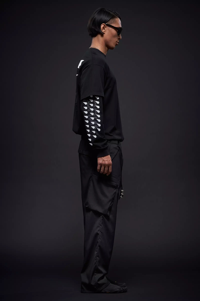 P55-M Nylon Stretch Cargo Trouser Black 5