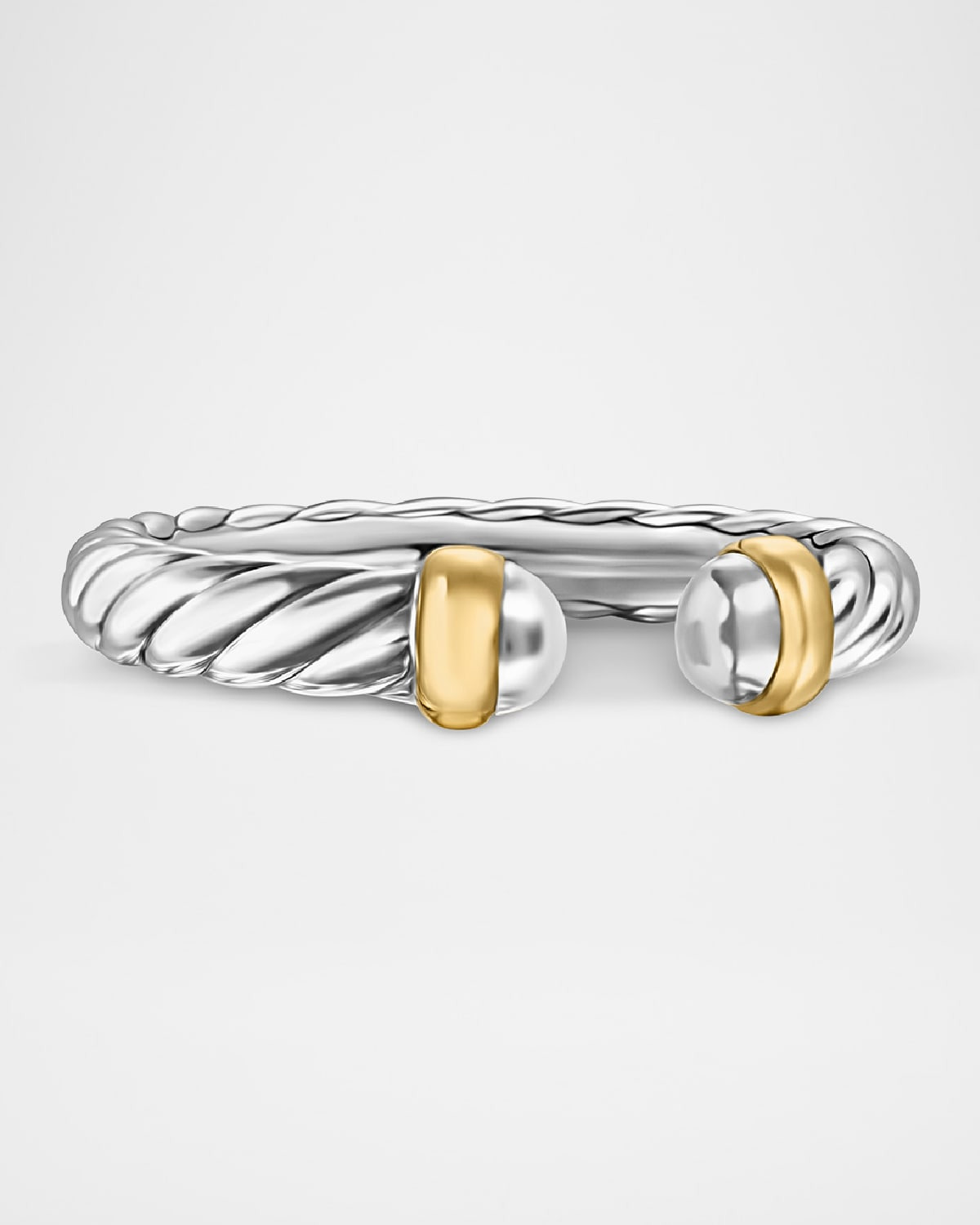 Cable Flex Open Ring in Silver and 14K Gold, 3.4mm - 1