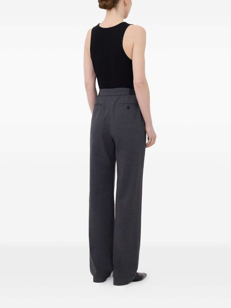 pleated elasticated-waist straight trousers 4