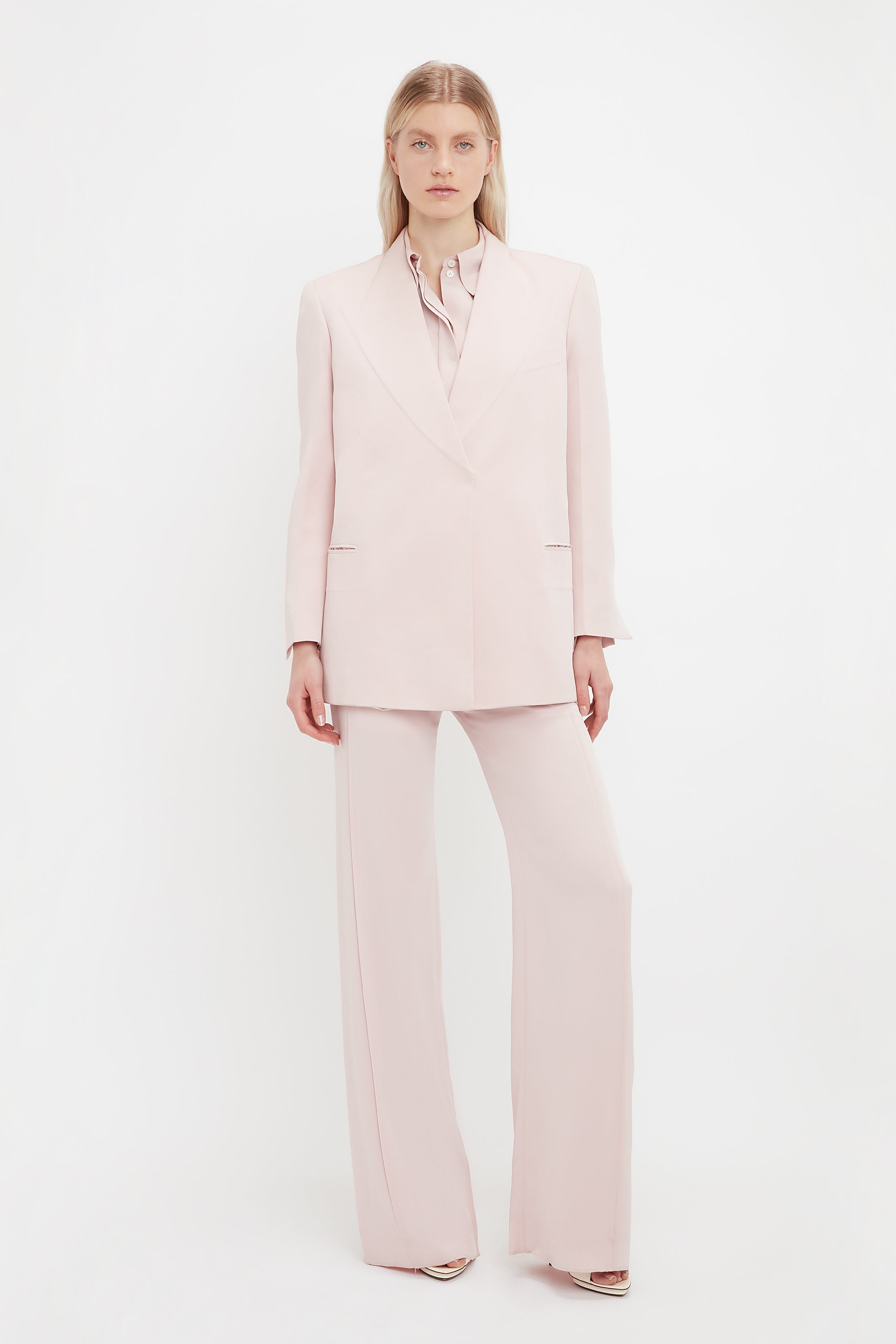 Peak Lapel Jacket In Blush - 7