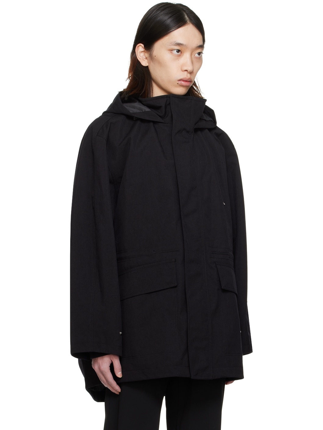 Black Hooded Jacket - 2