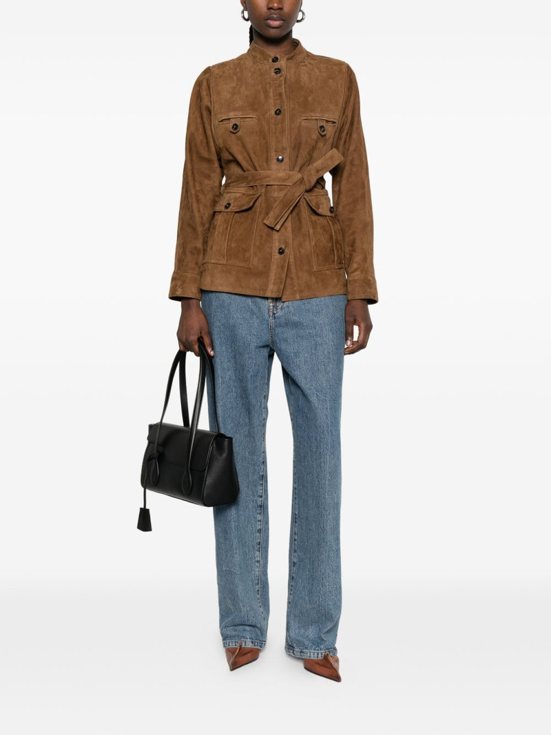 Yves Salomon belted leather jacket outlook