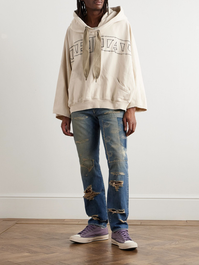 Kapital Monkey CISCO Speakeasy Slim-Fit Distressed Denim Jeans Blue outlook