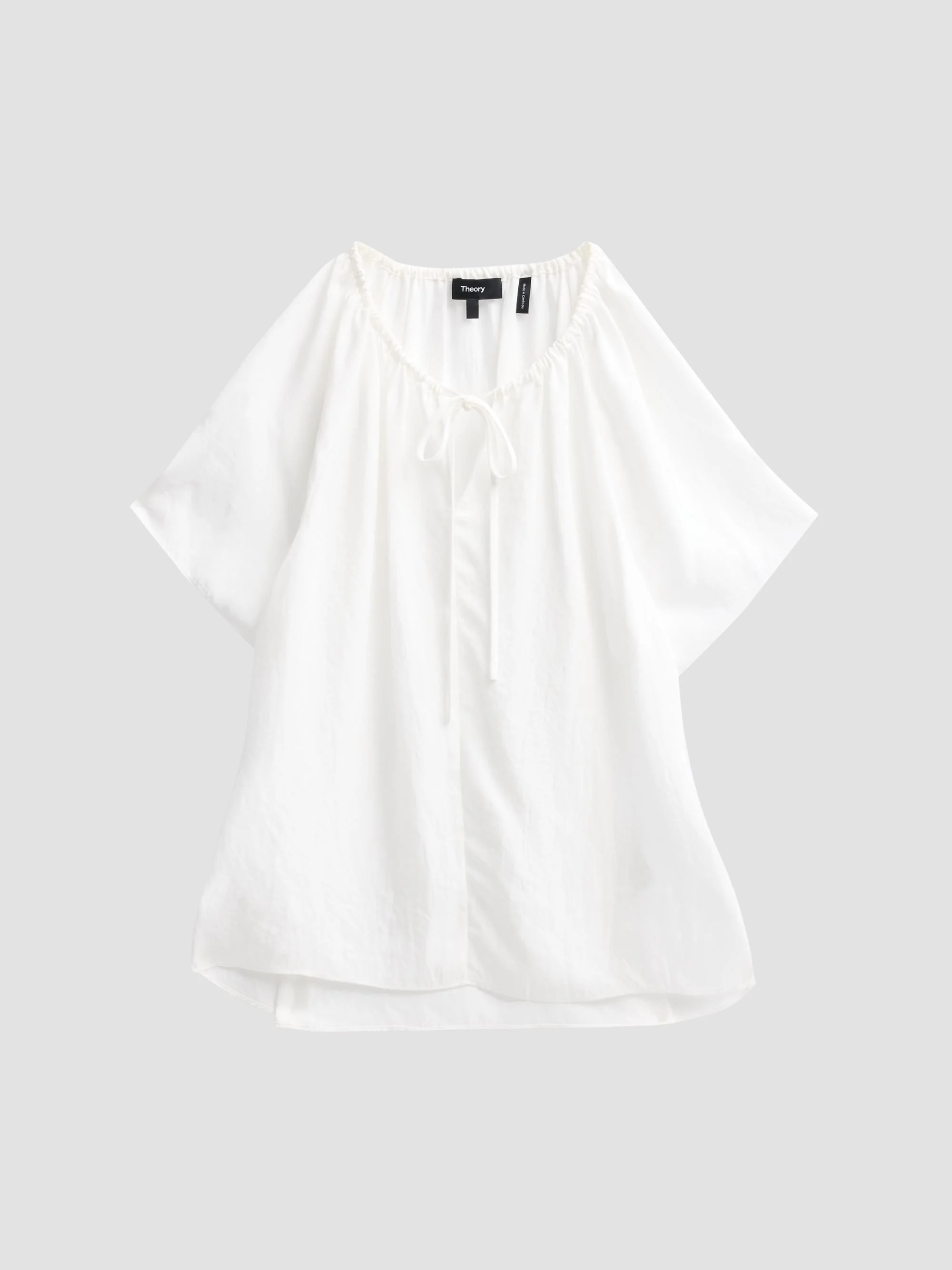 Women's Draped Front-Tie Blouse - Ivory - 1