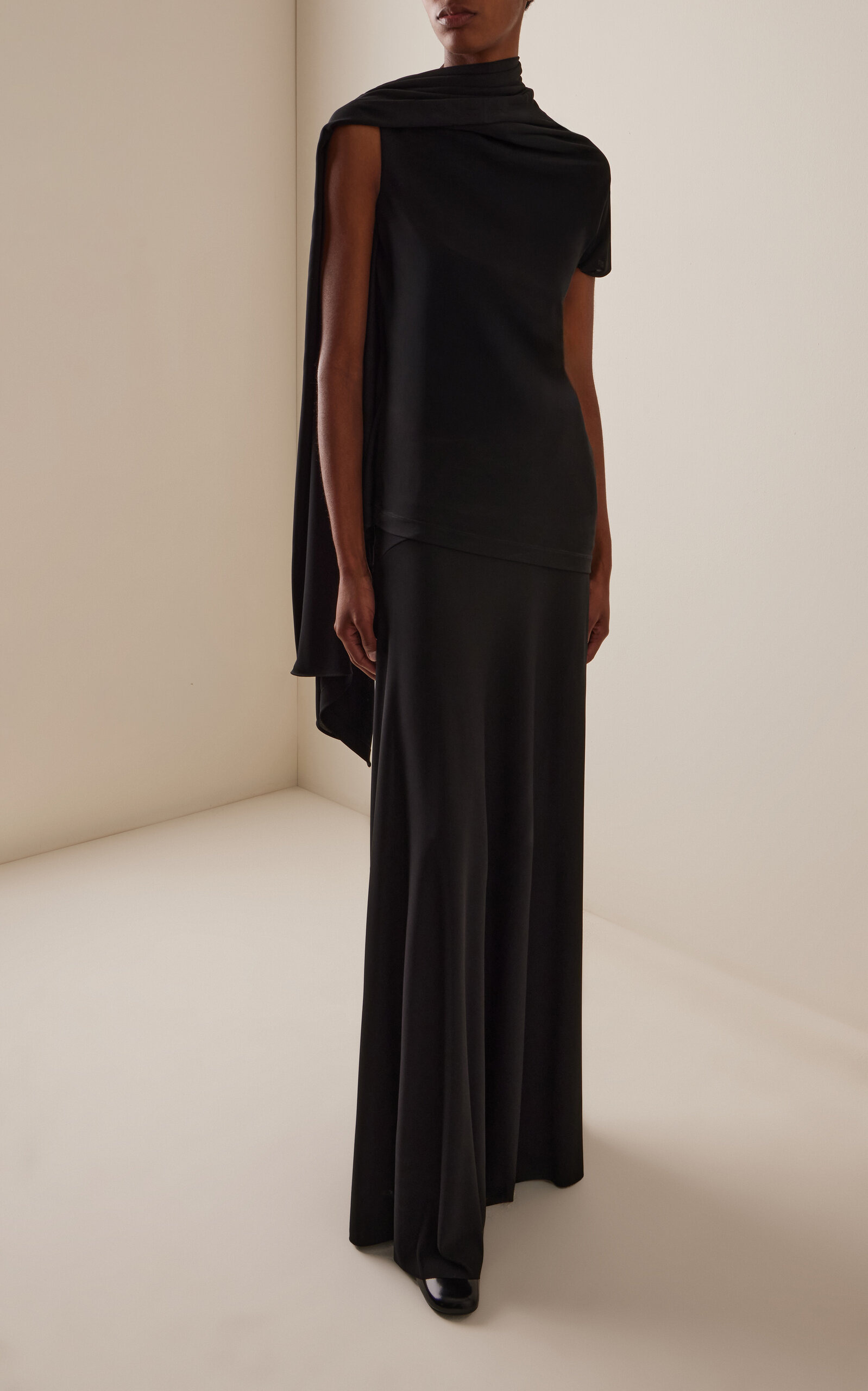 Isadra Draped Jersey Top black - 3