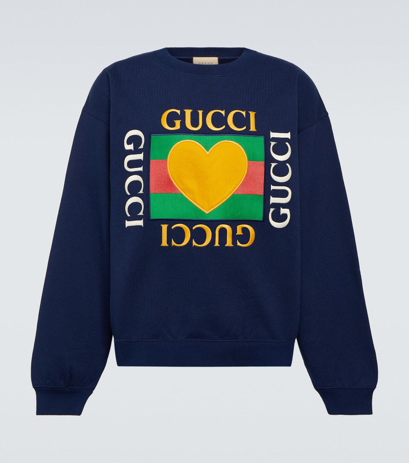 logo-embroidered cotton sweatshirt - 1