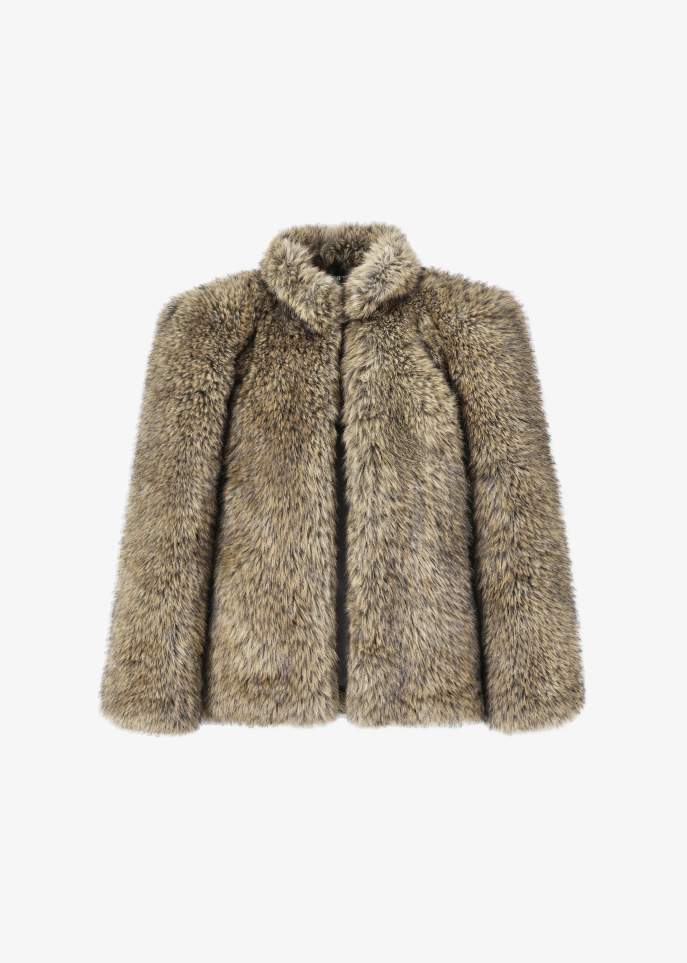 Denia Faux Fur Cinched Jacket - Beige Melange - 1