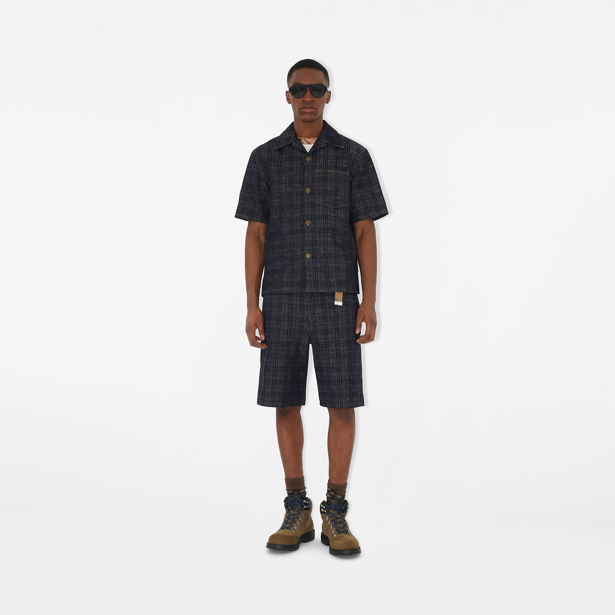 Relaxed Fit Check Denim Shirt - 2