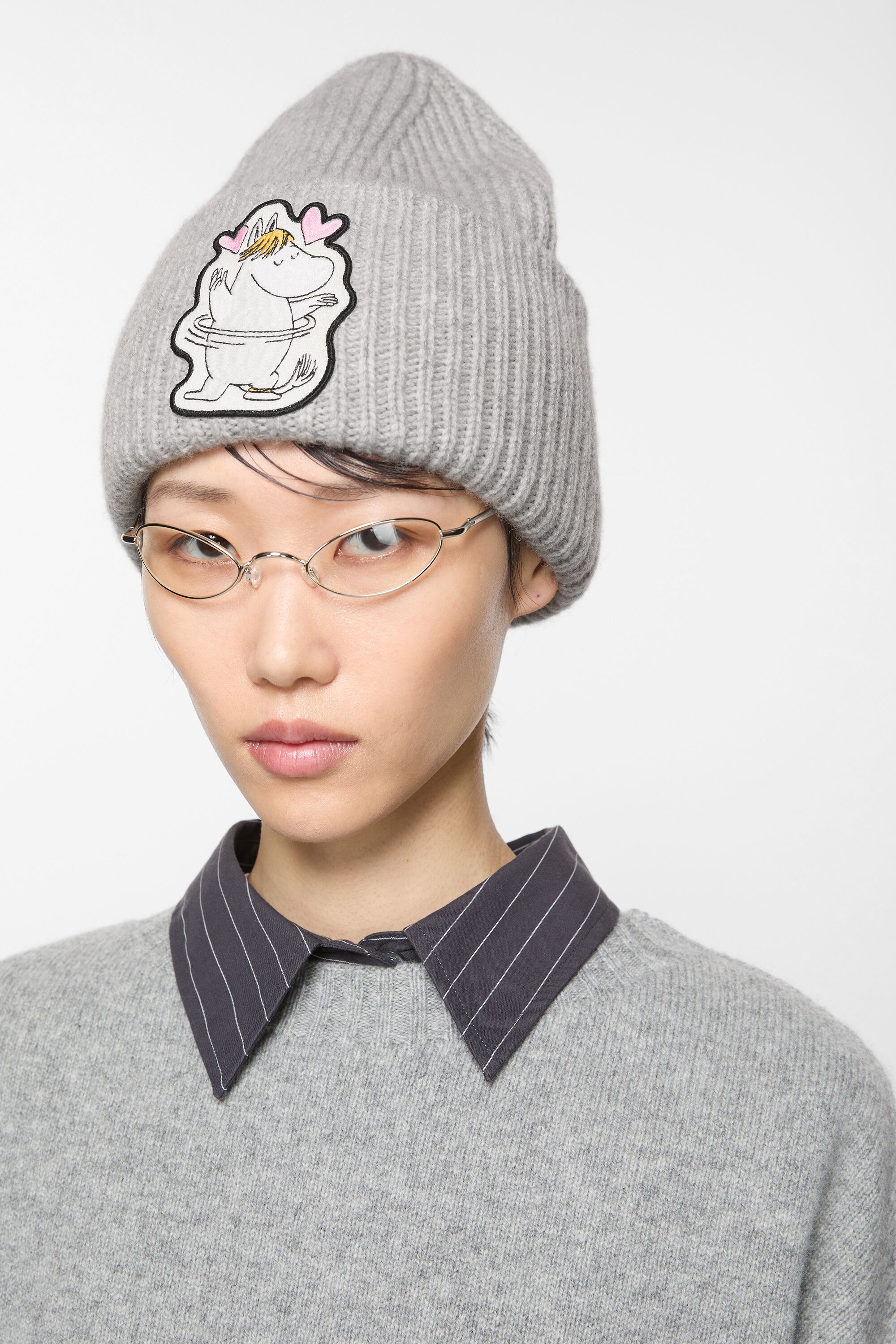 Wool beanie Acne Studios x Moomin - Light Grey Melange - 2