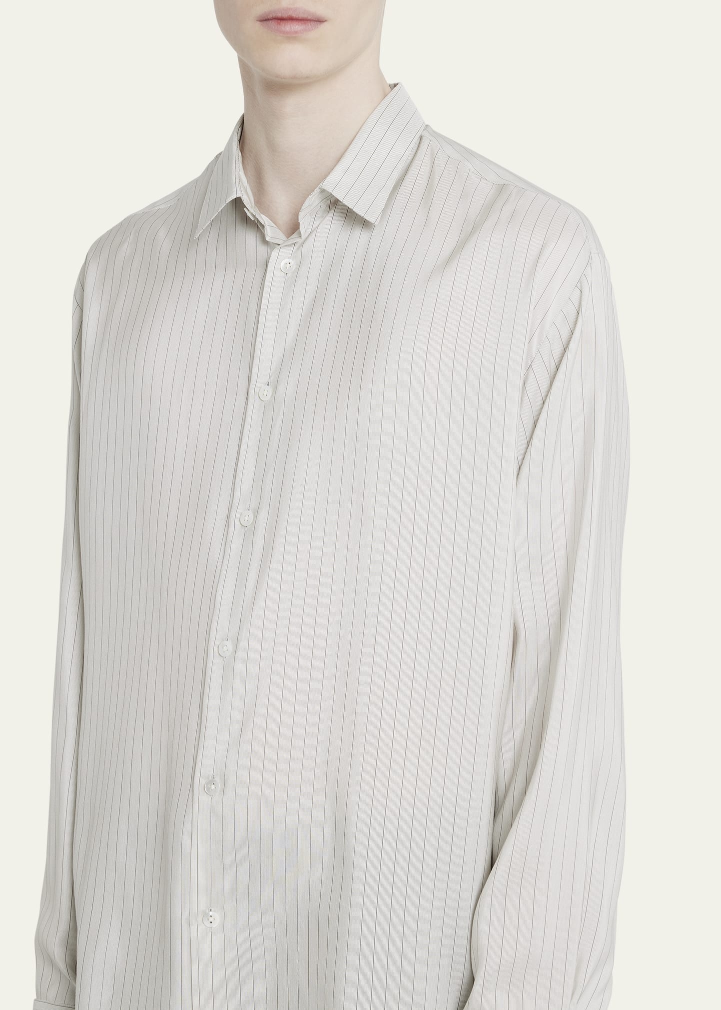 Men's Albie Striped Silk Dress Shirt - 5