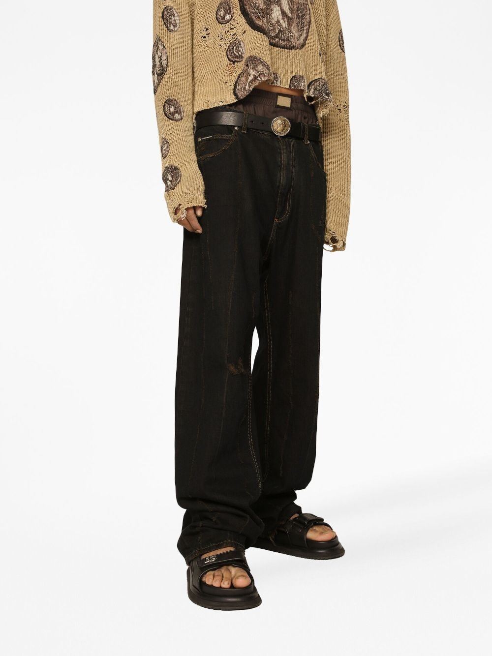 straight-leg cotton trousers - 5