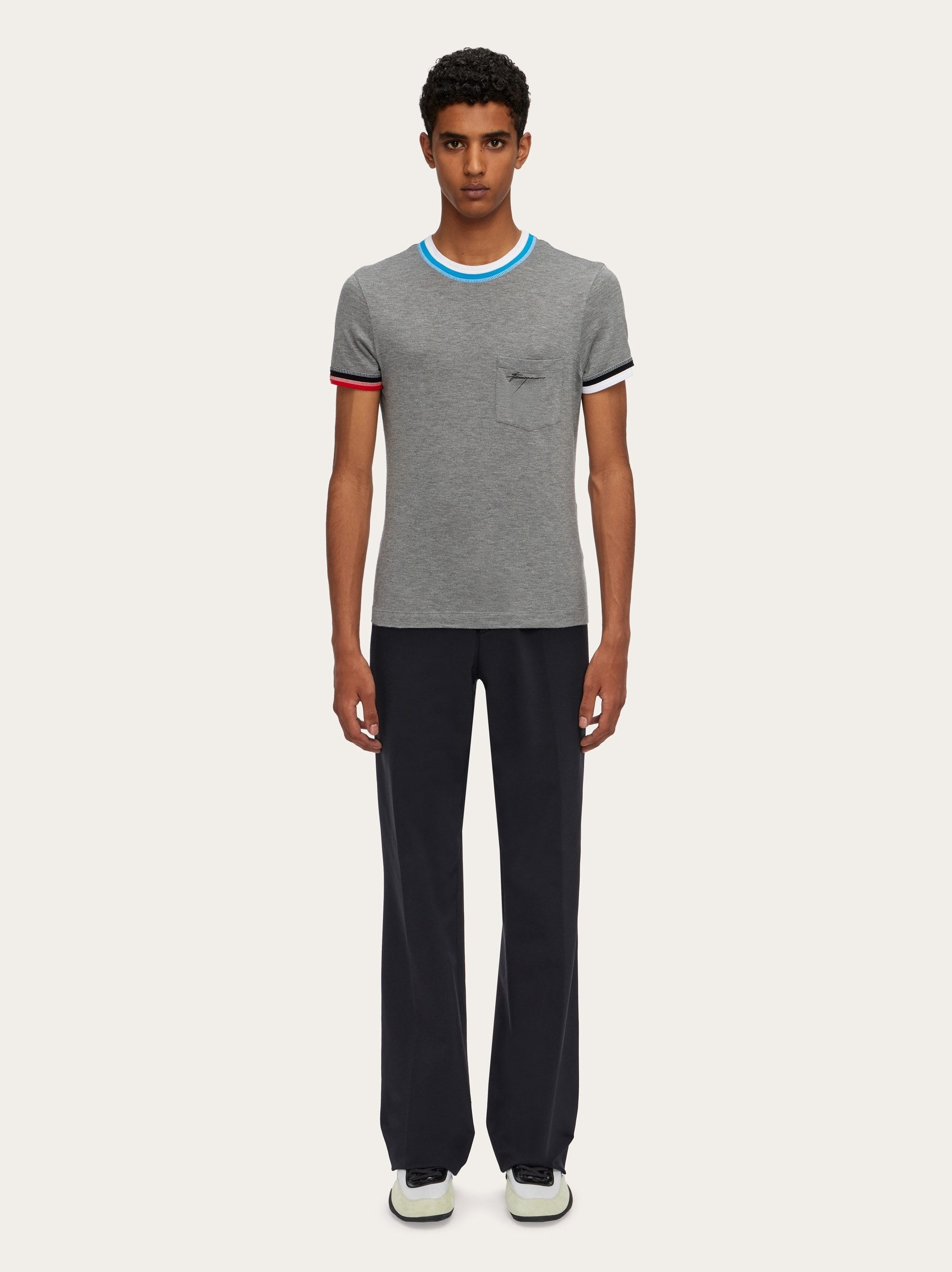 T-shirt with color block trims - 5
