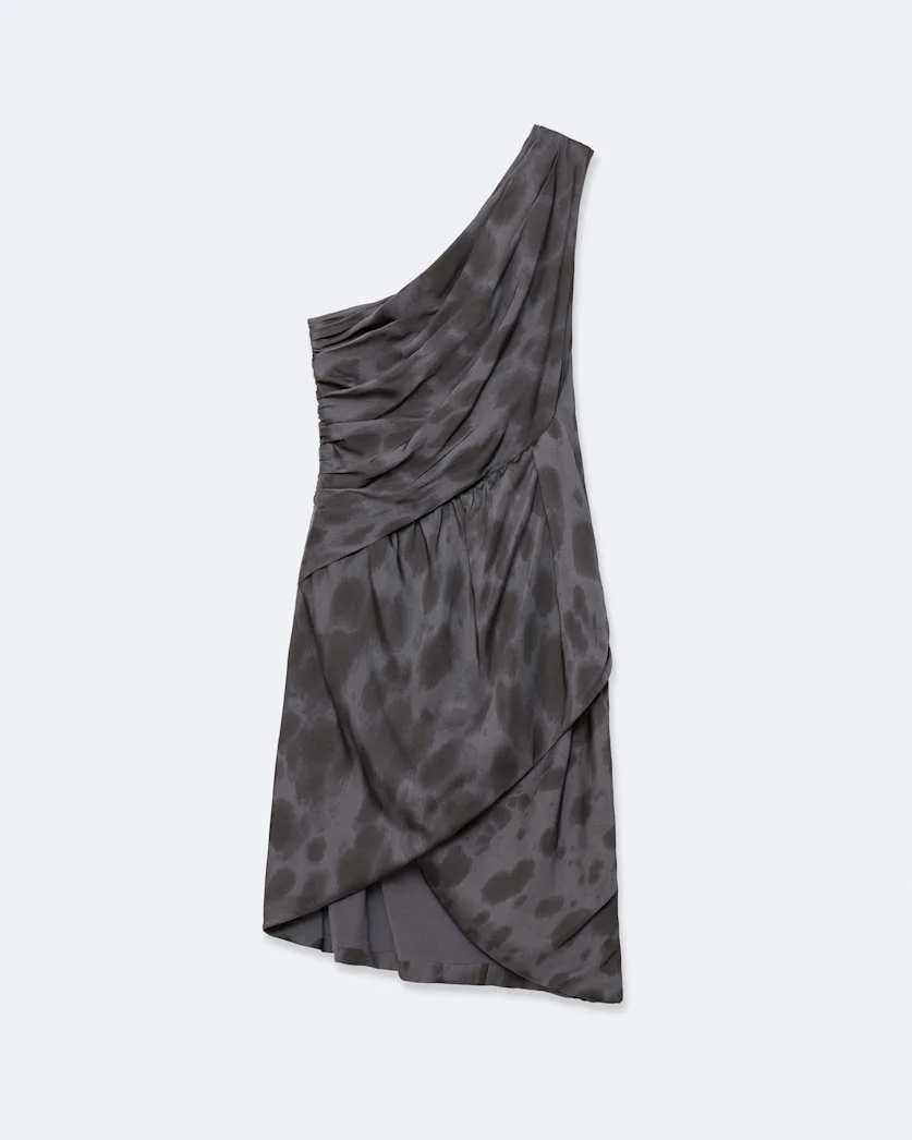 LAIMA ONE-SHOULDER PRINTED MINI DRESS - 1