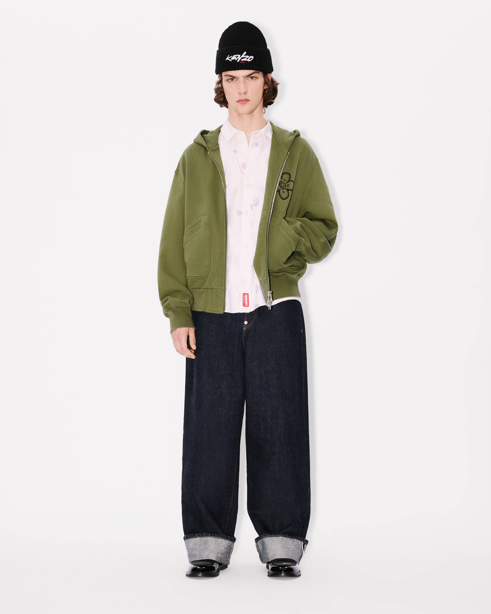 'Kenzo x Futura 2000' boxy full-zip hoodie in cotton - 5