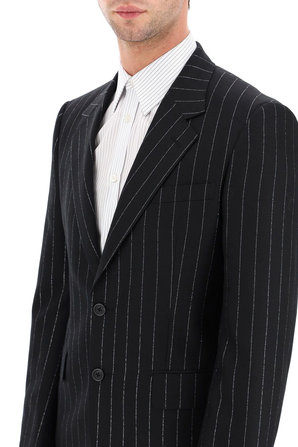 LUREX PINSTRIPE WOOL BLAZER - 5