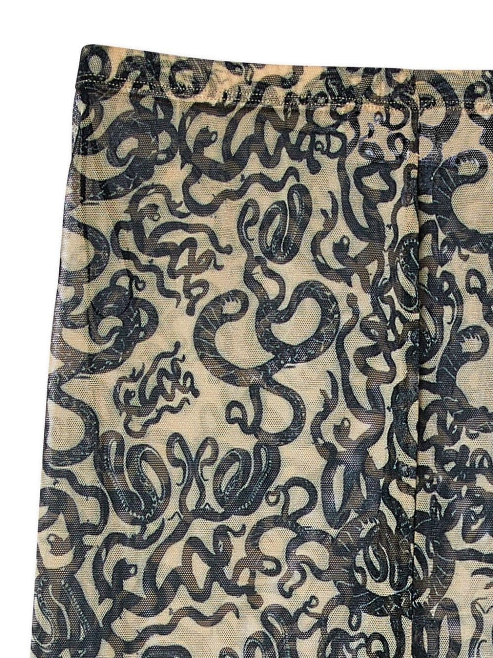 snake-tattoo biker leggings - 2