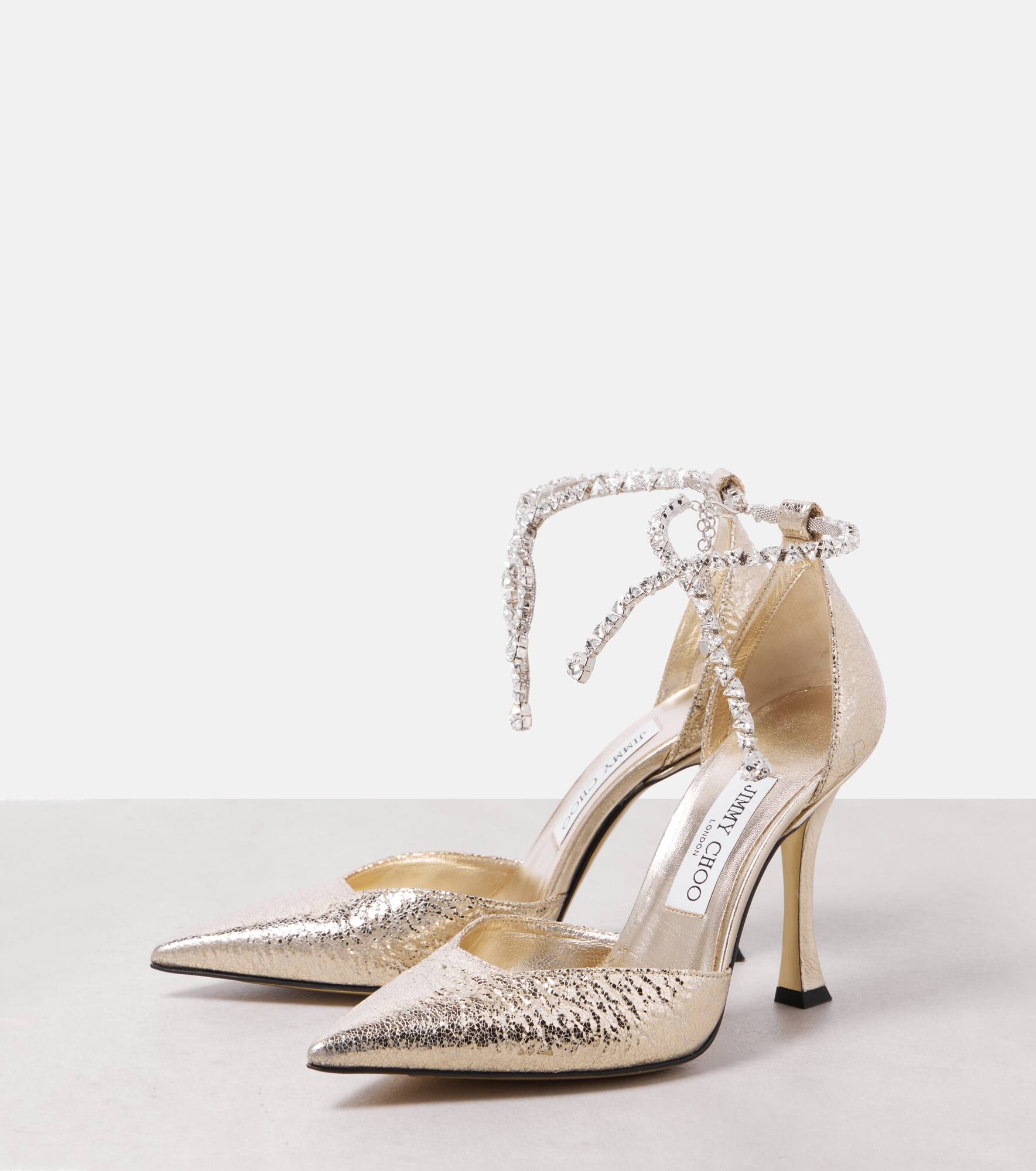 Stevie 100 embellished faux leather pumps - 4