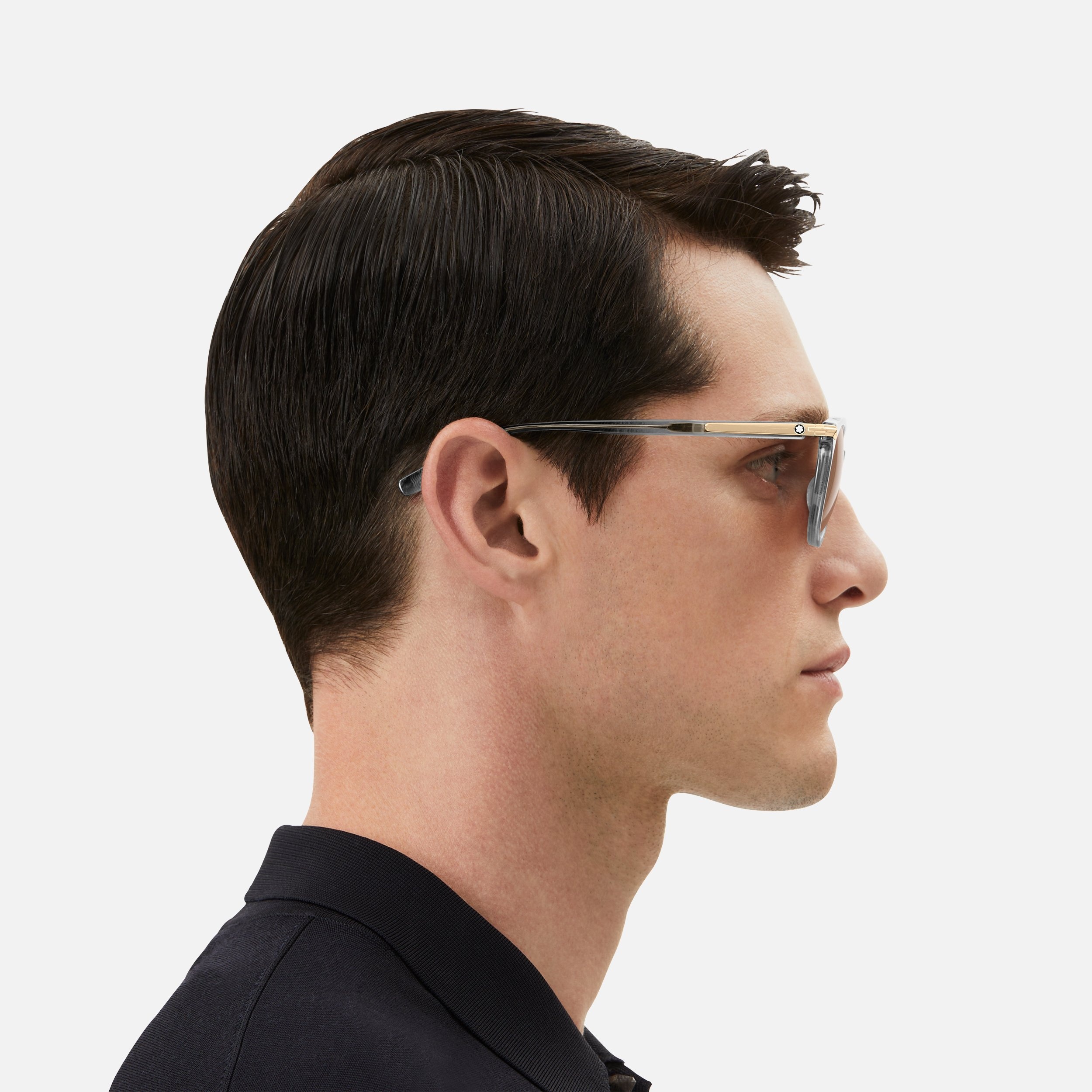 Squared Sunglasses with Gray Colored Acetate Frame - 3