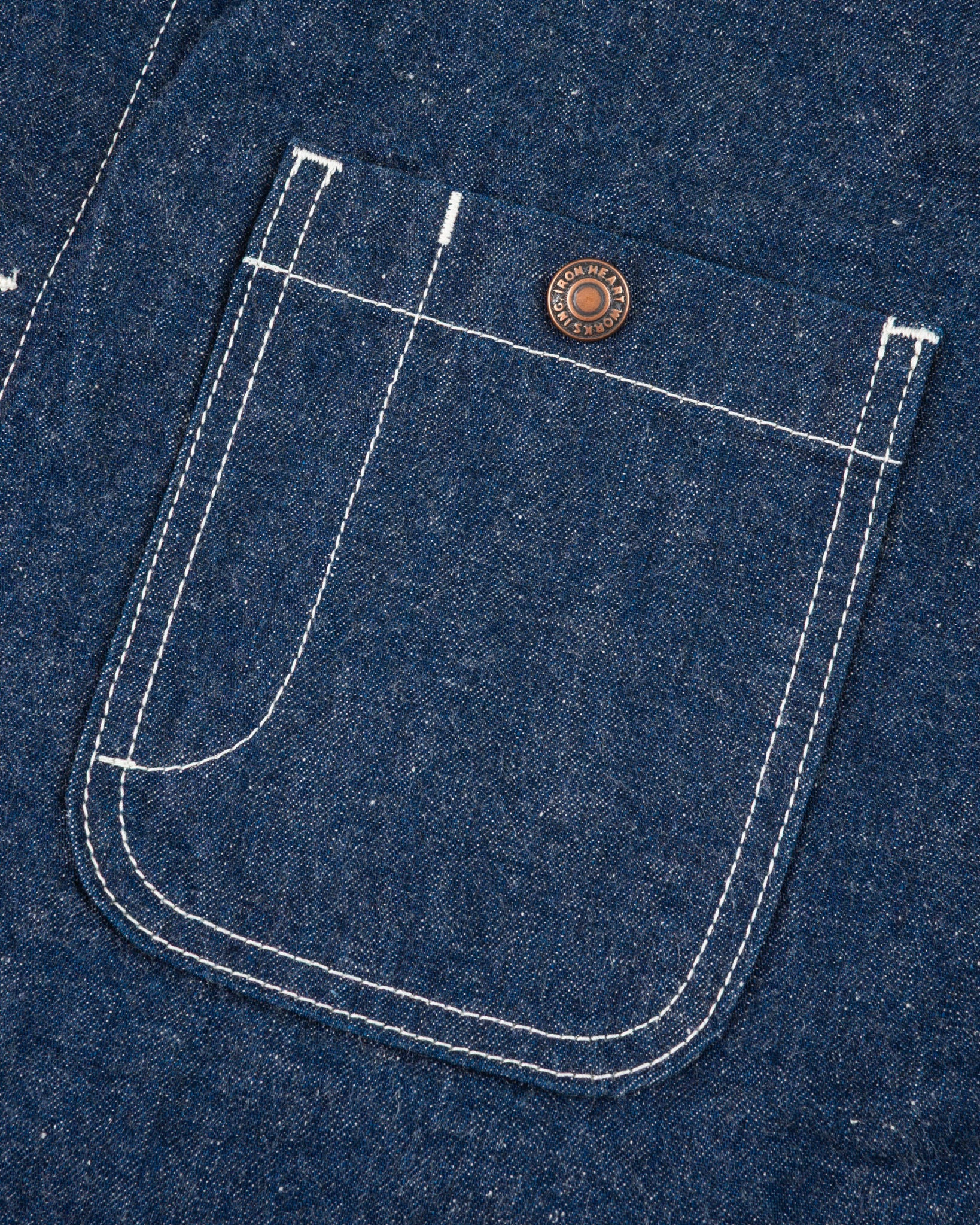 IHJ-149-IND 10oz Selvedge Denim Blanket Lined Chore Jacket Indigo - 4
