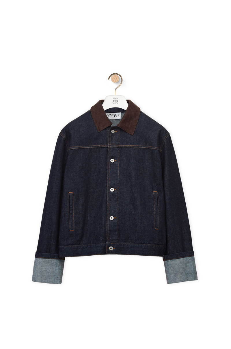 Fisherman turn-up jacket in denim 1