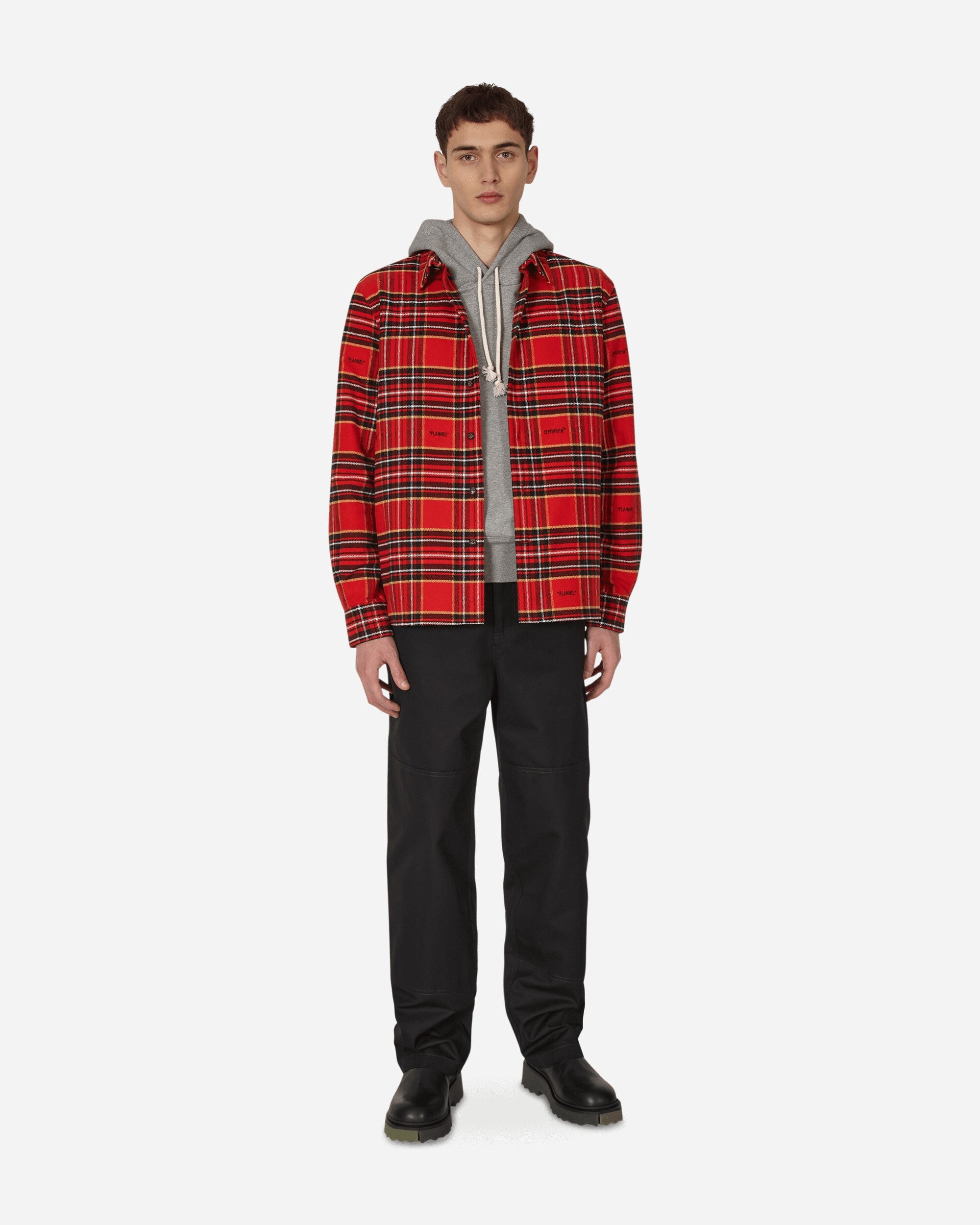 Flannel Skate Shirt Red - 4