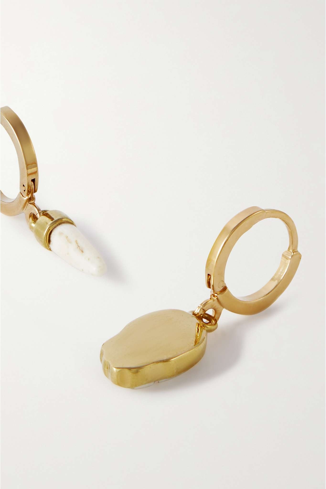 Gold-tone bone earrings - 3