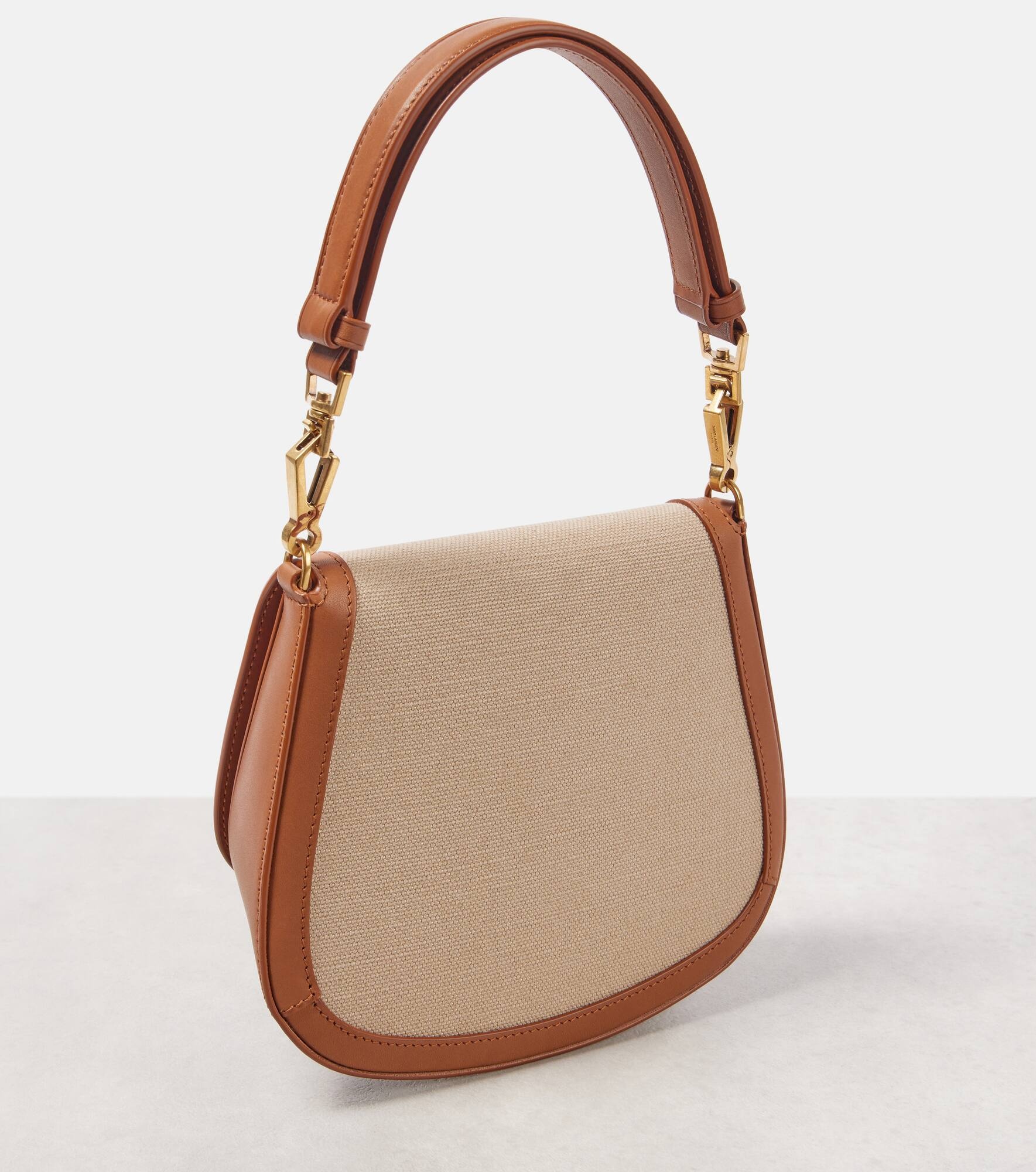 Voltaire leather and canvas shoulder bag - 4