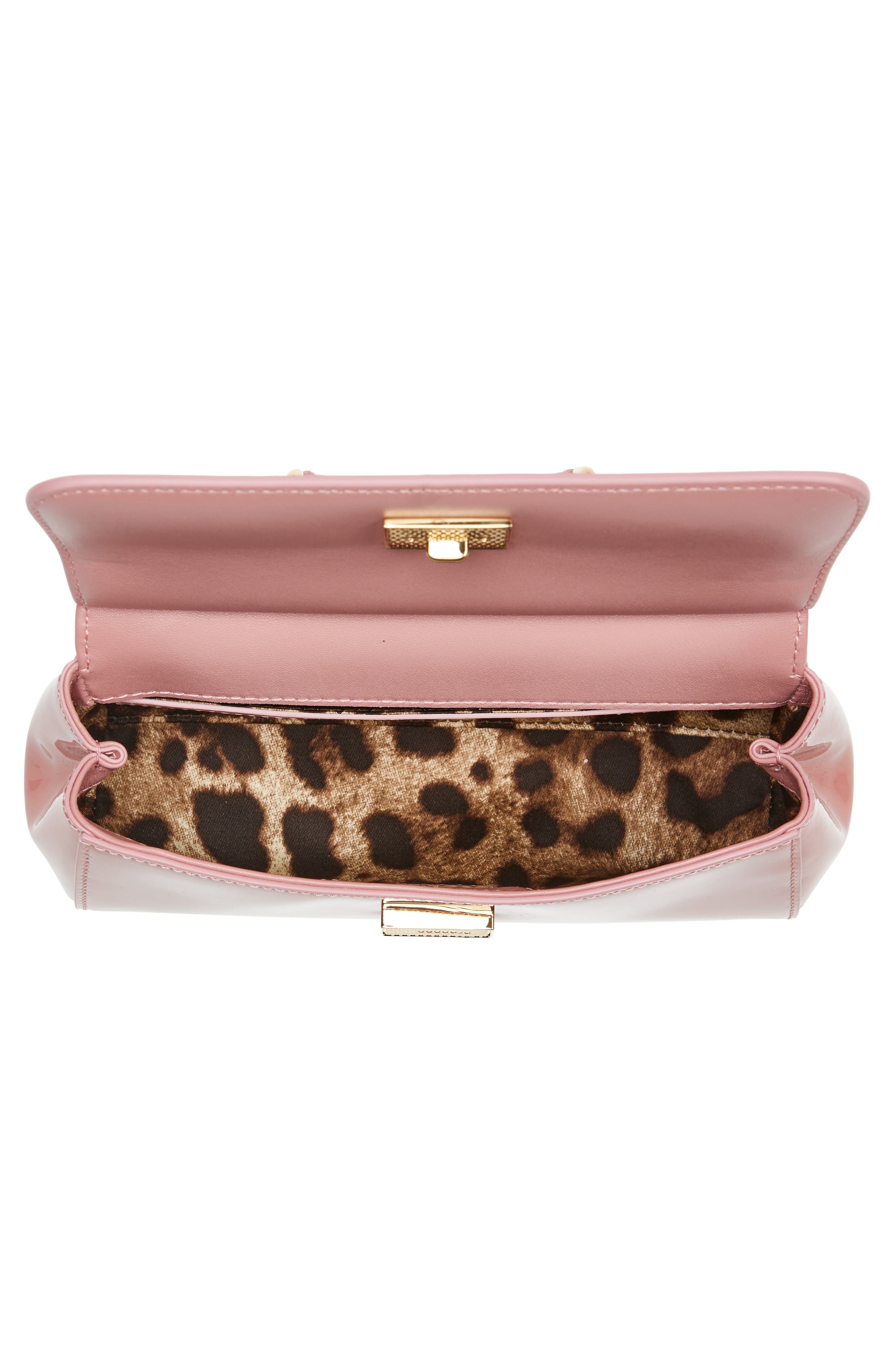 Dolce&Gabbana Small Sicily Patent Leather Top Handle Bag in Rosa at Nordstrom - 5
