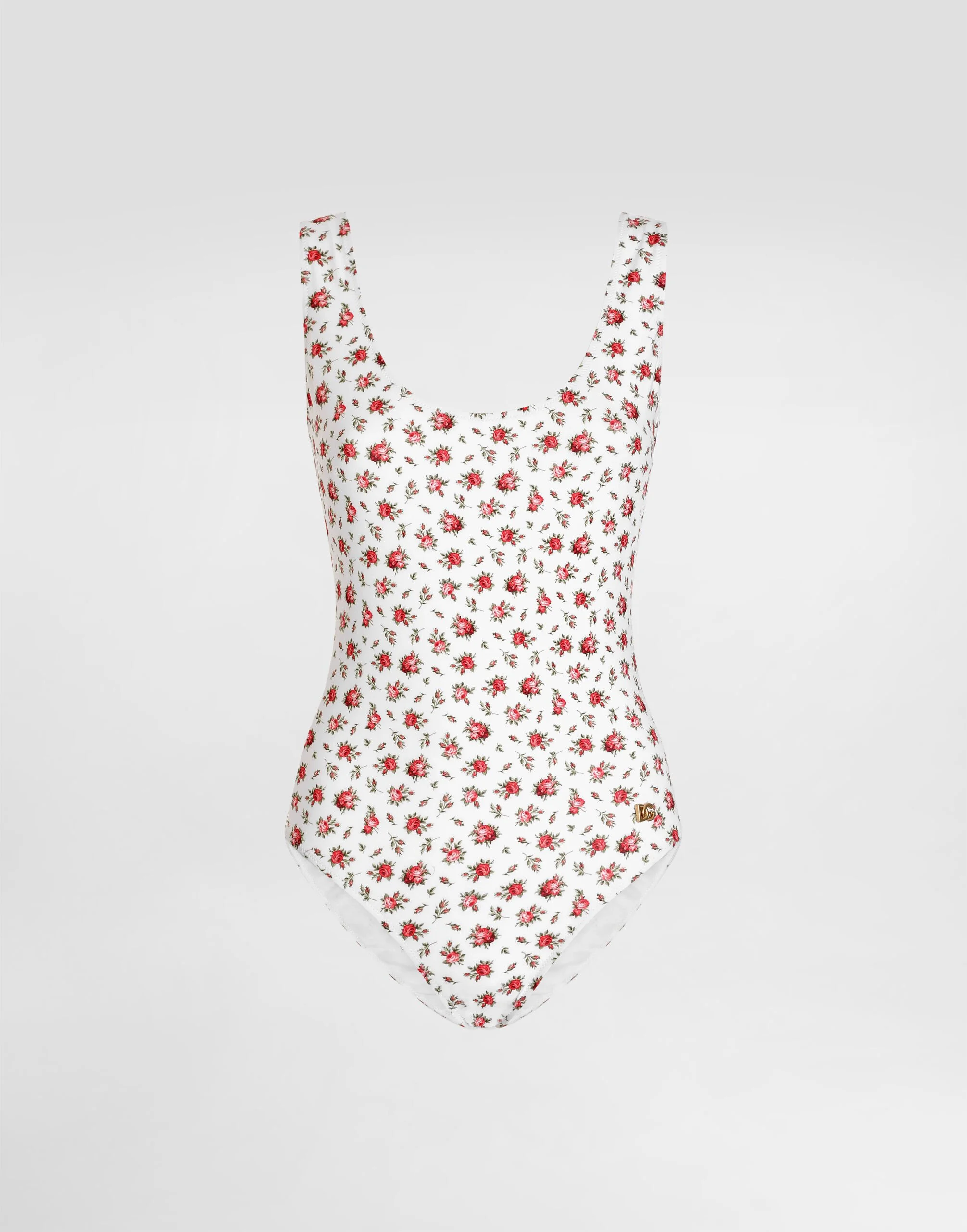 Small rose-print one-piece swimsuit - 1