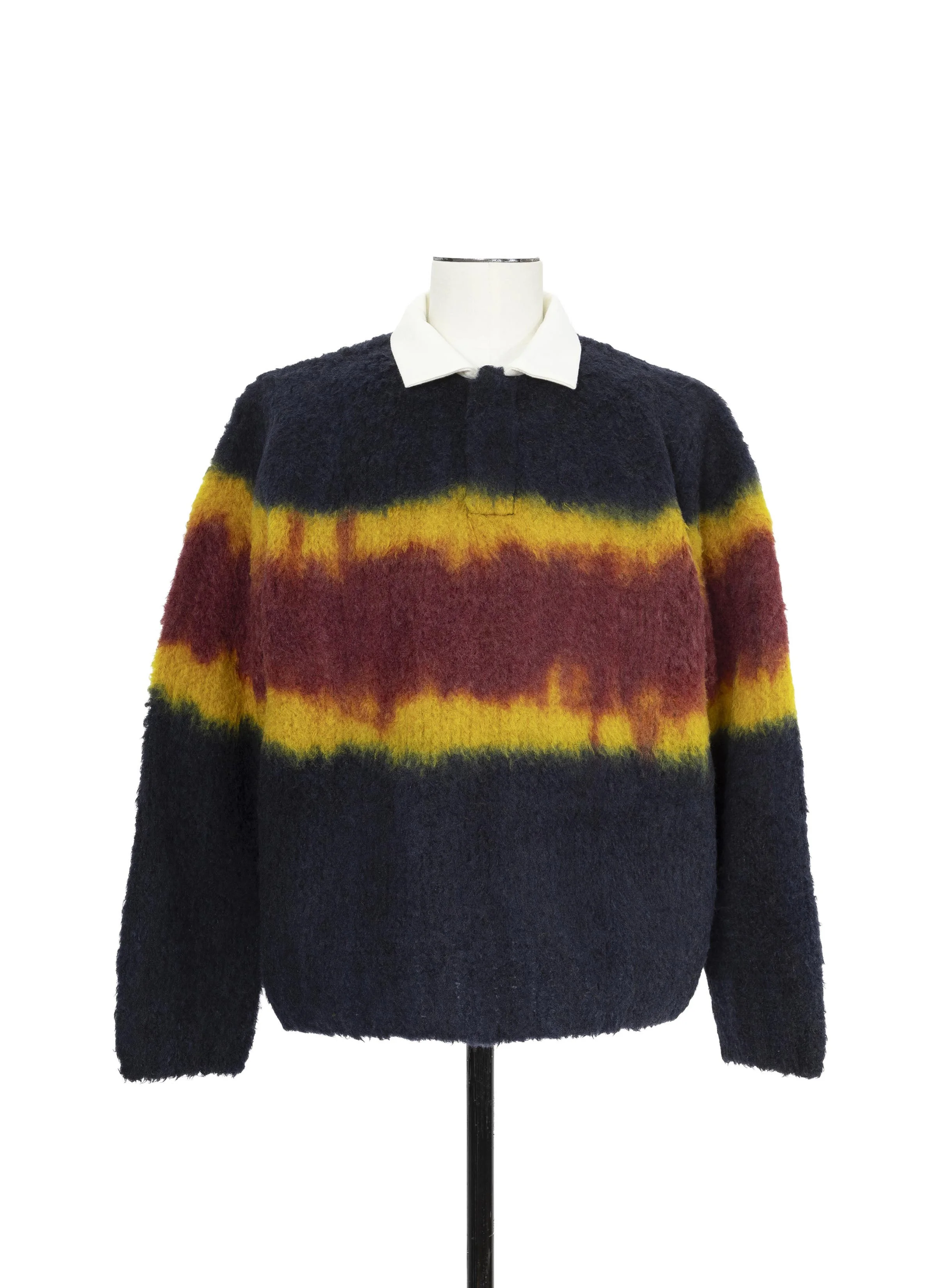 Chusen-Dyed Knit Polo Shirt - 1
