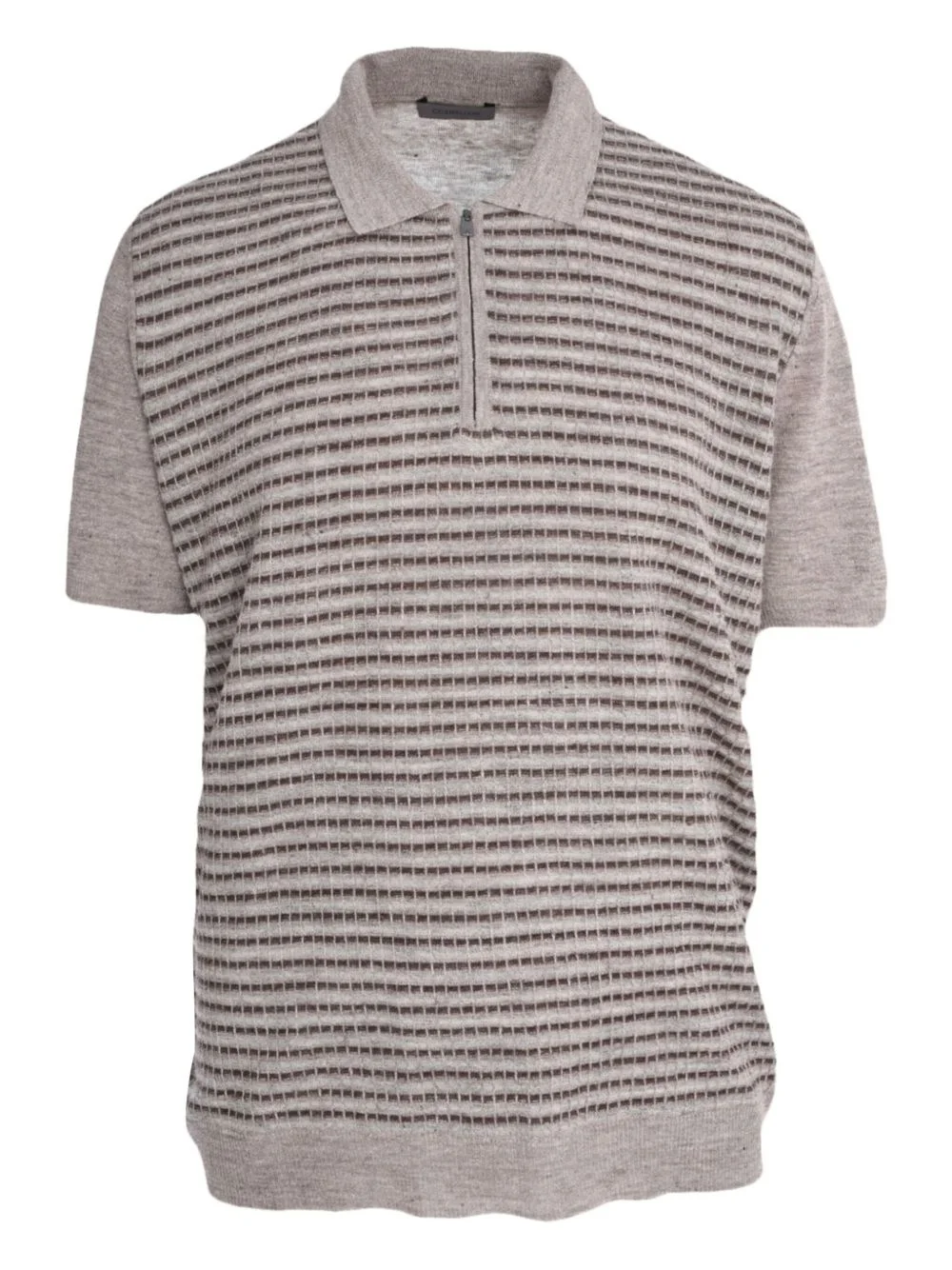 knitted half-zip polo shirt - 1
