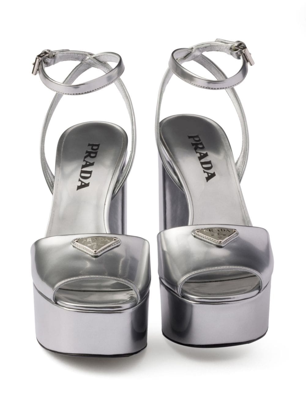 115mm leather platform sandals - 4