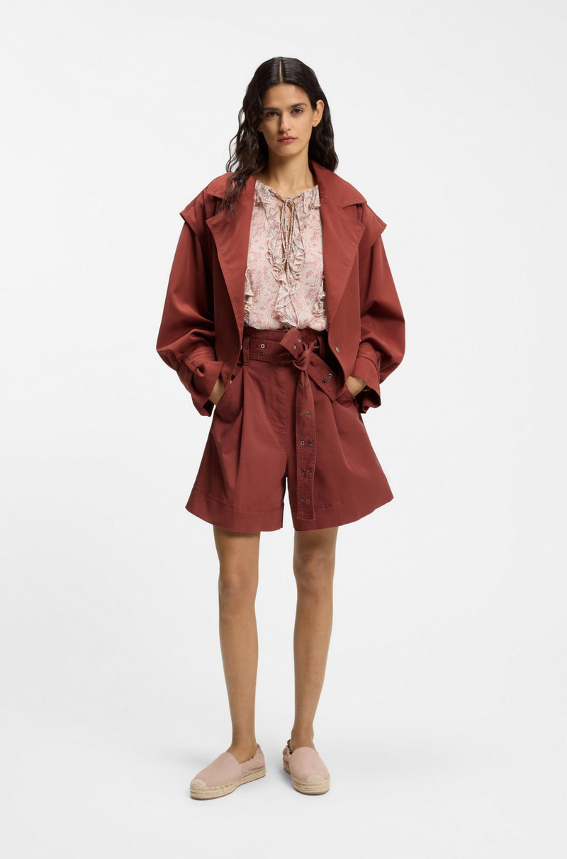 BOSS CROPPED TRENCH JACKET WITH BELT outlook
