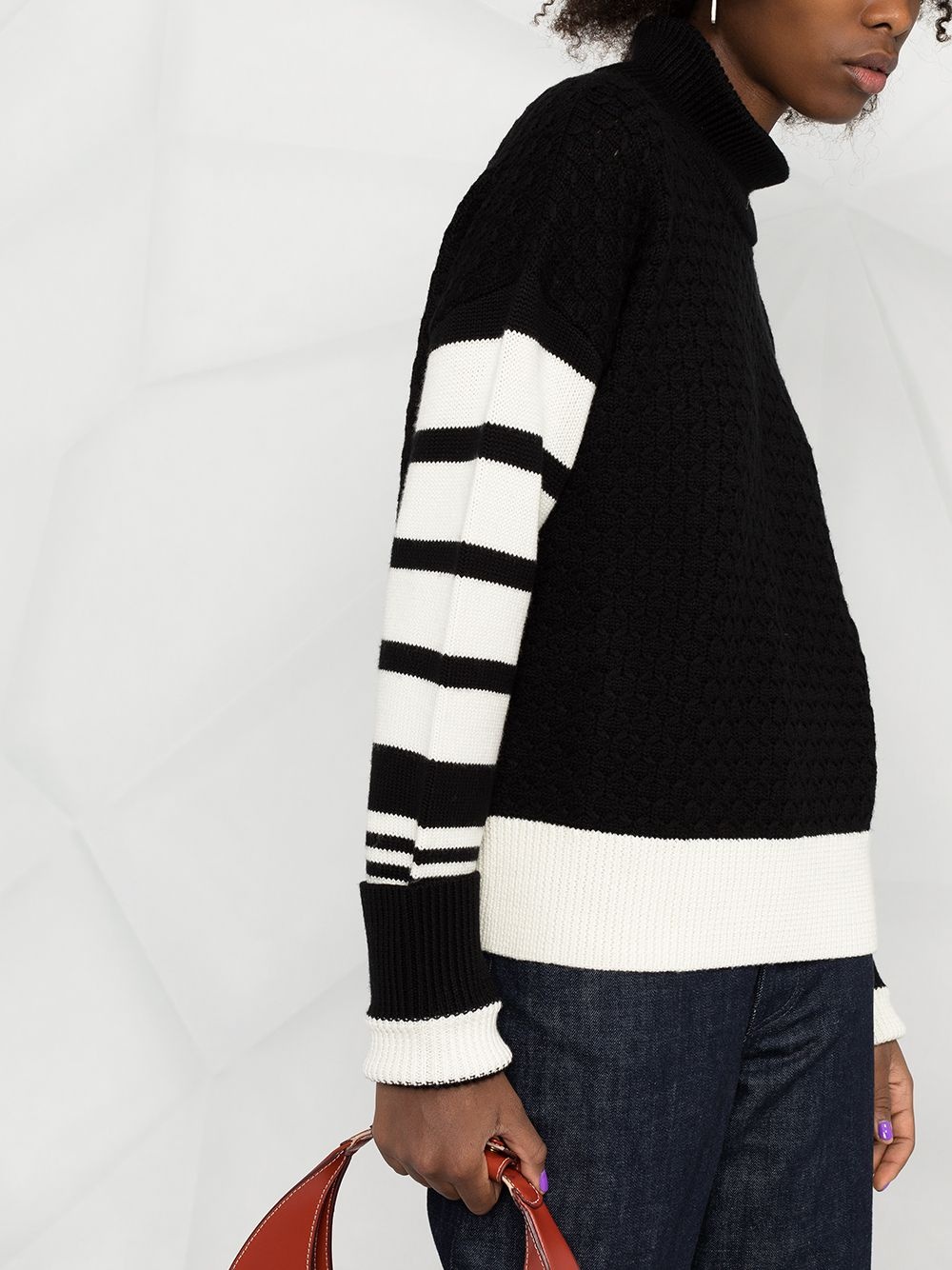 contrast stripe knit jumper - 3