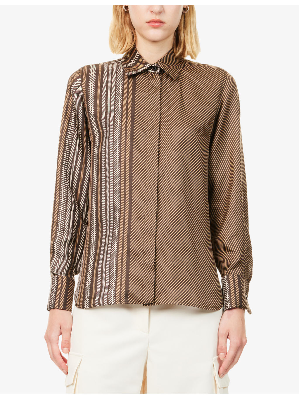 Shaker Abstract-Pattern Silk Shirt - 3
